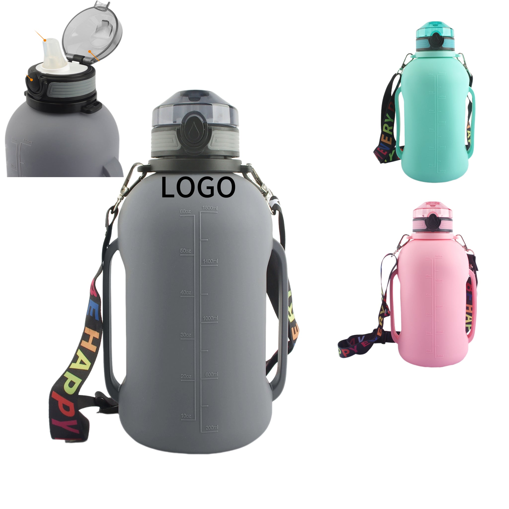 68oz Silicone Collapsible Water Bottle