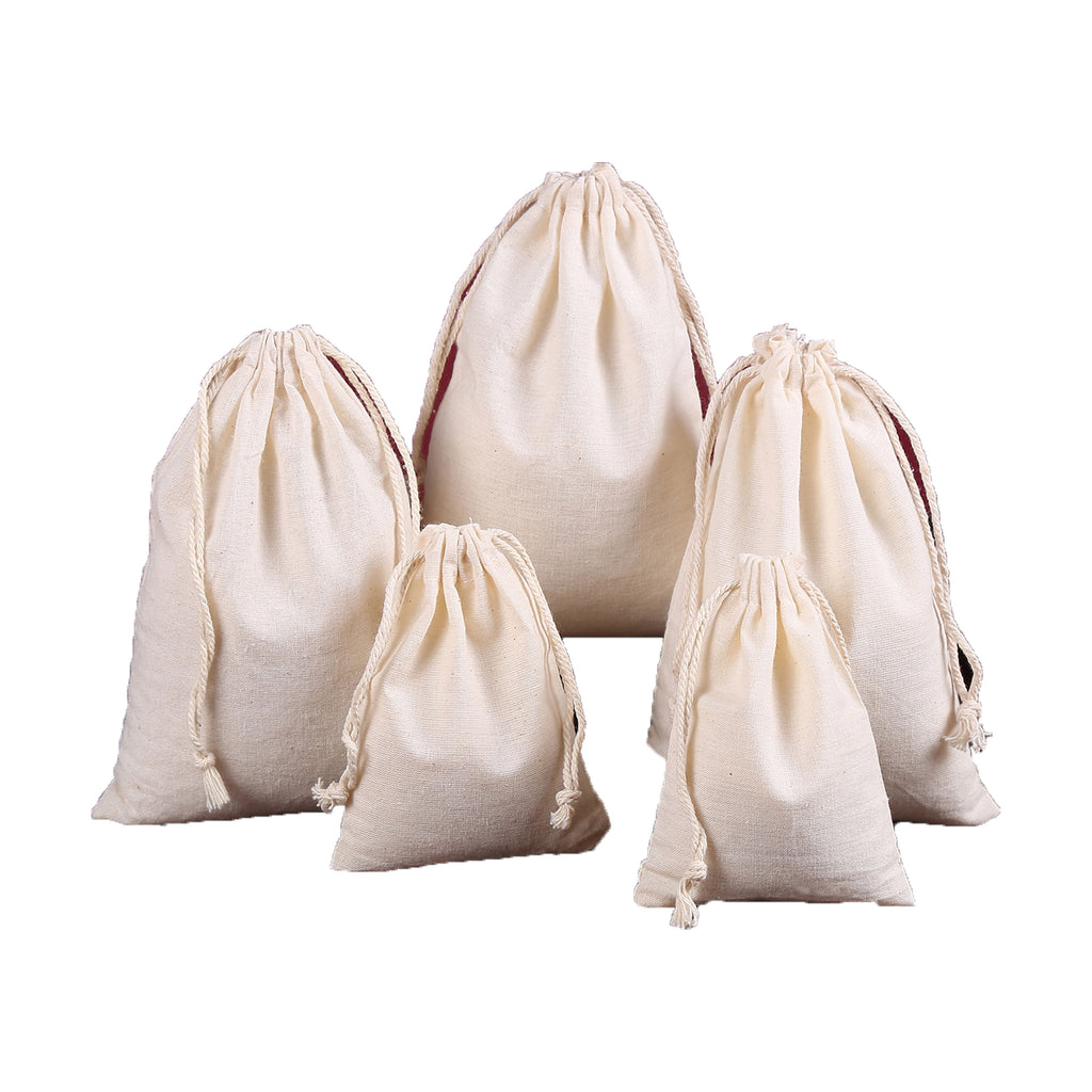 Burlap Drawstring Christmas Bags