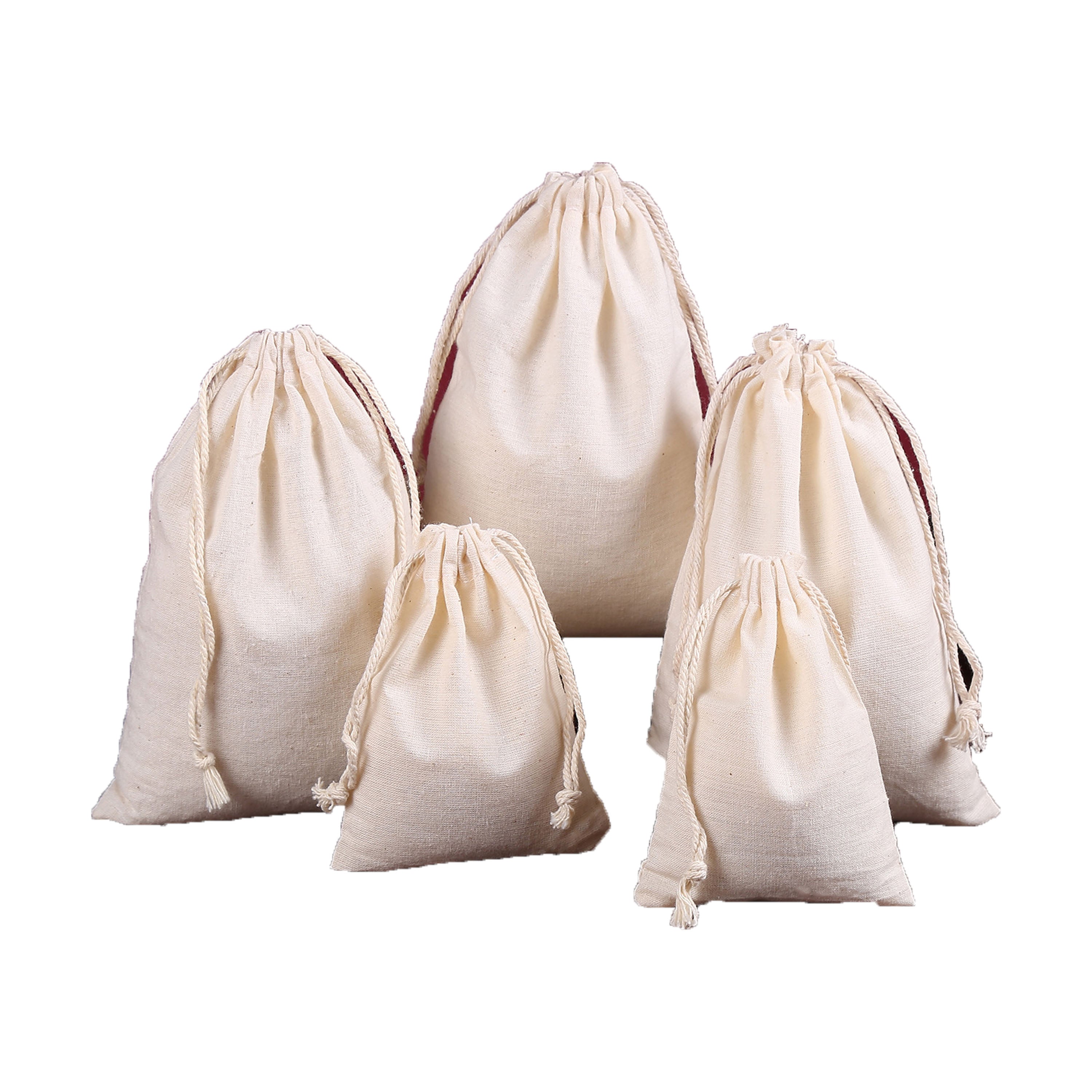 Burlap Drawstring Christmas Bags