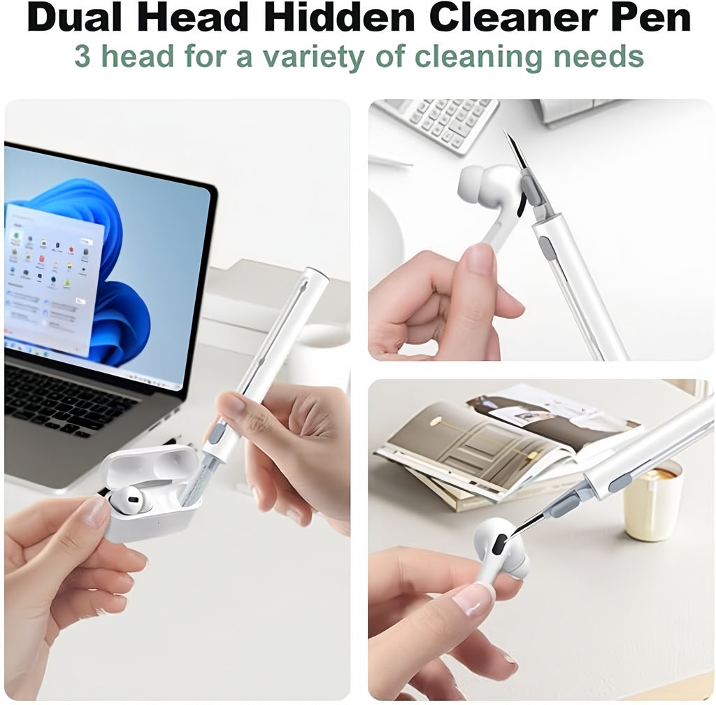 Portable 2 In 1 Soft Flocking Sponge Cleaning Brush Tools Cleaning Pen For Earplugs