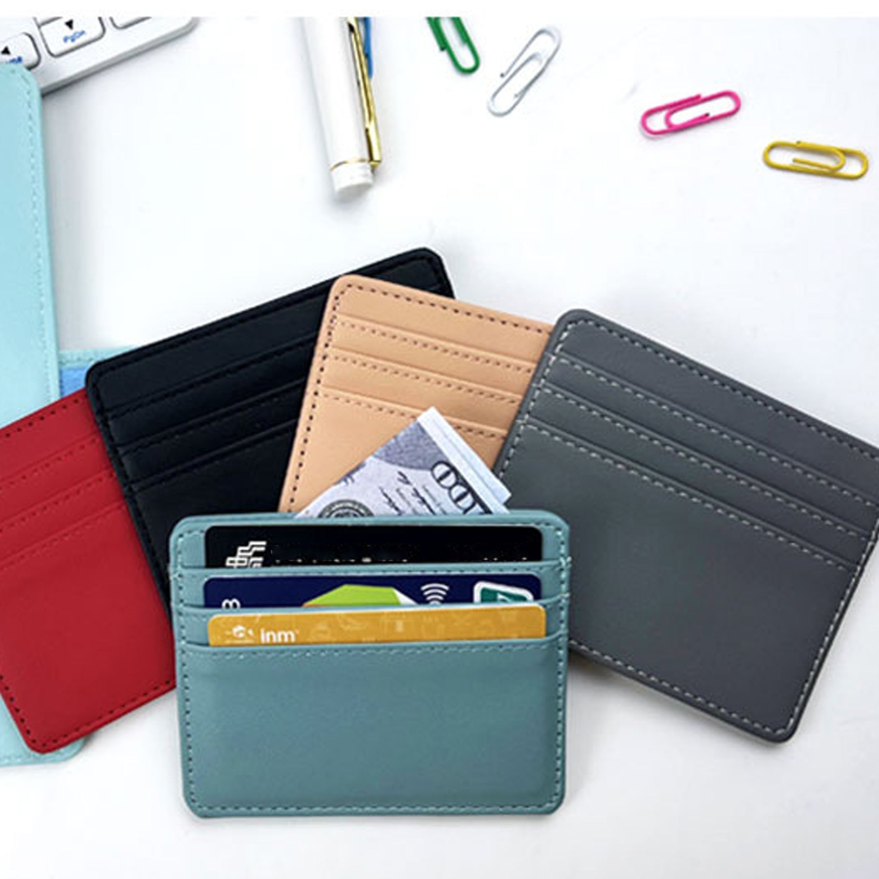 Pu Slim Minimalist Wallet Credit Card Holder