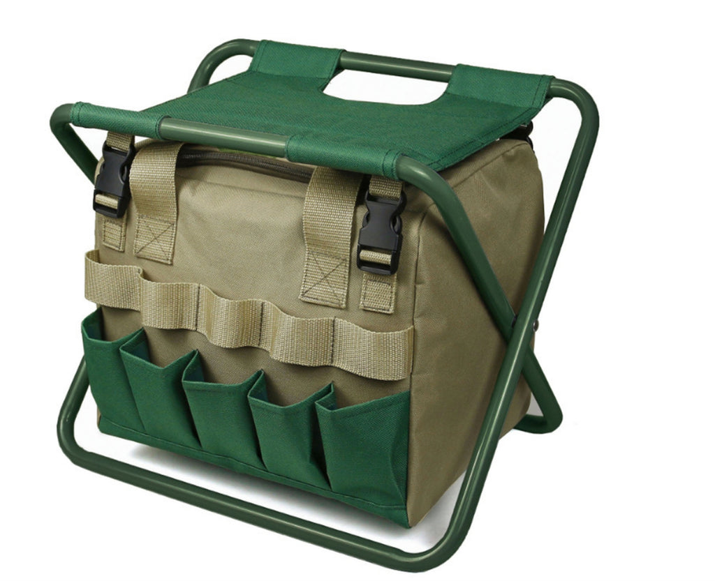 Garden Folding Stool with Tools Storage Bag