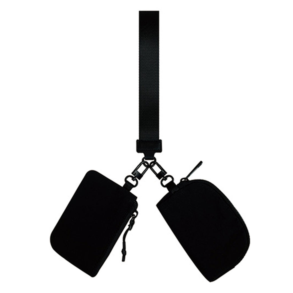 Mini Dual Pouch Wristlet Keychain Wallet