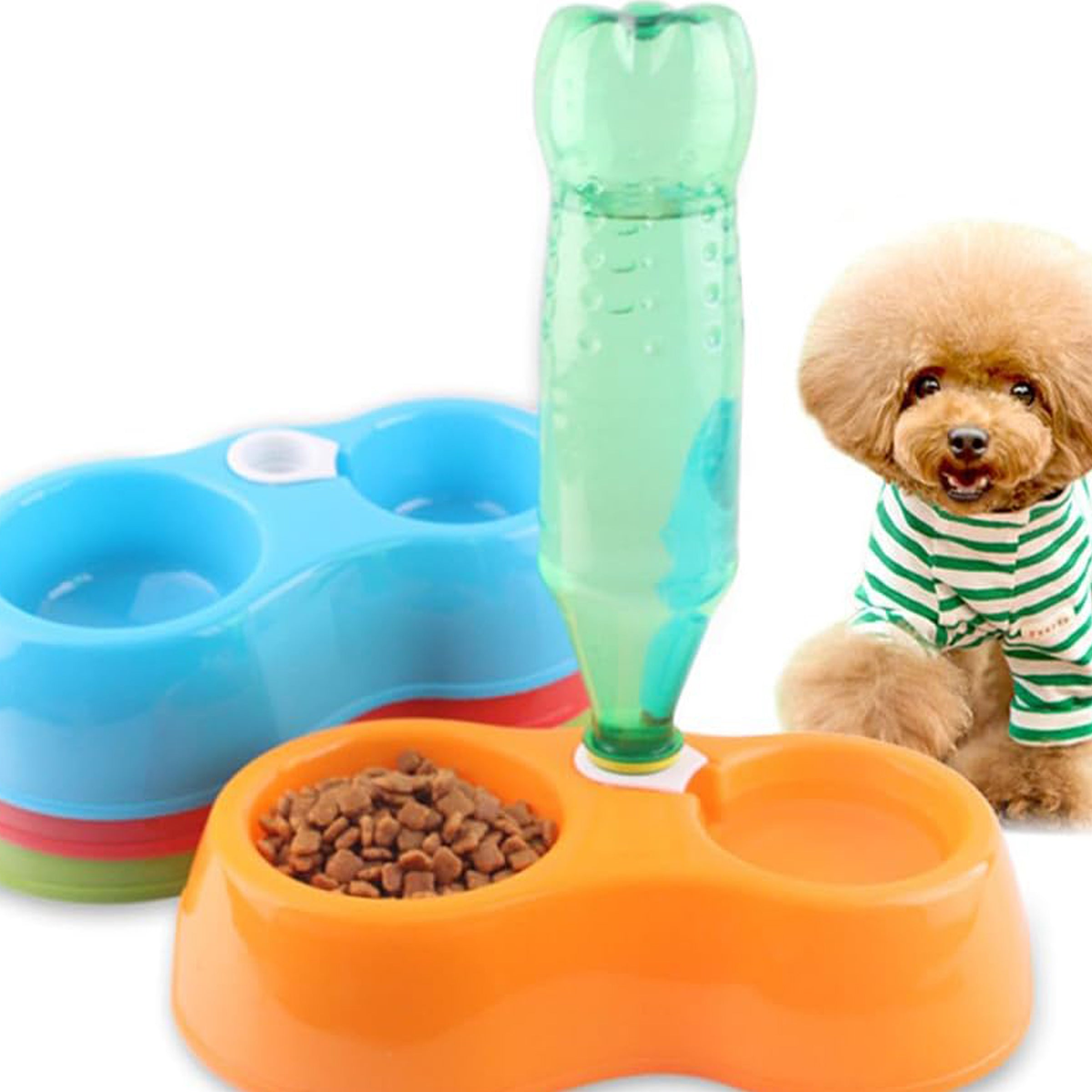 Pet Feeding Double Bowl