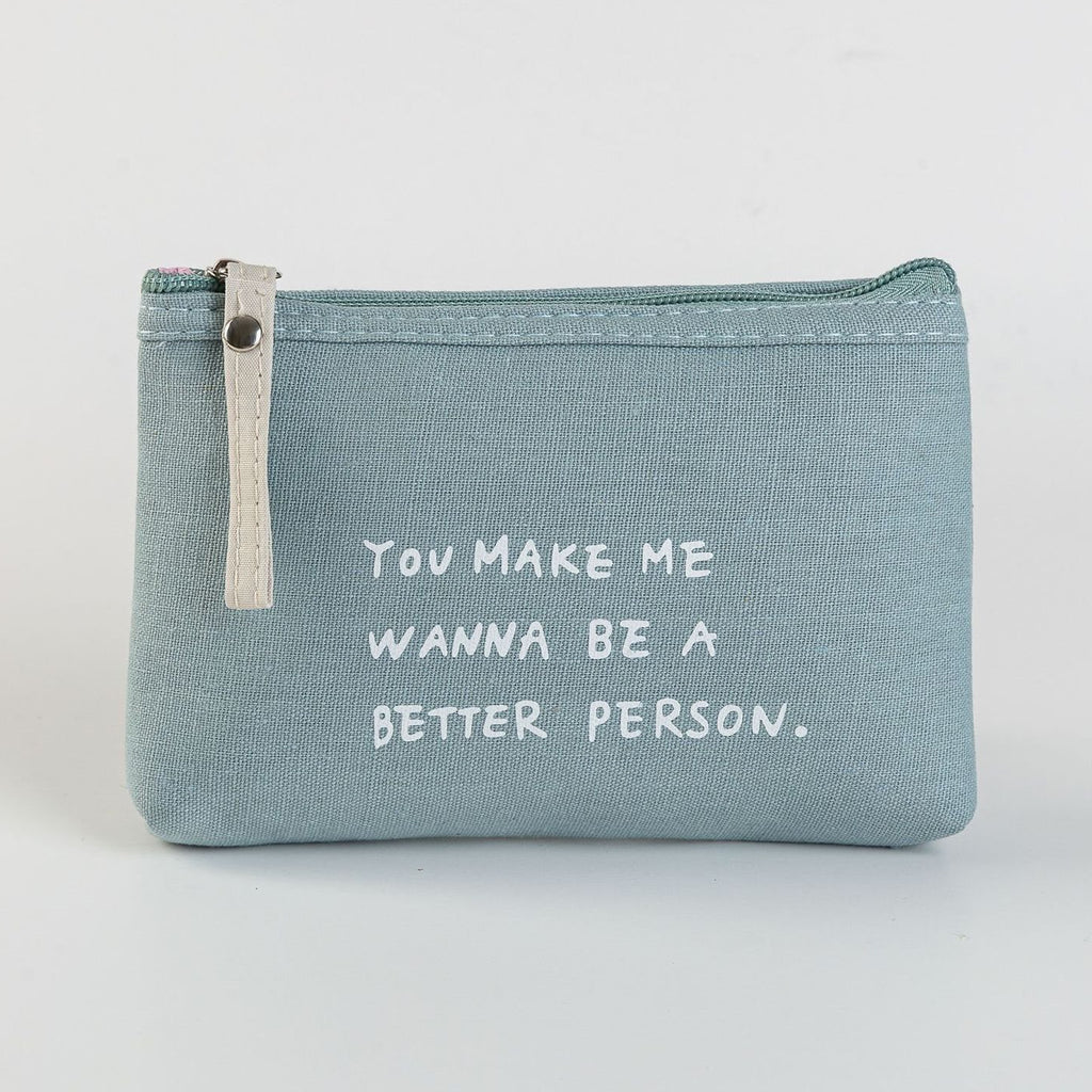 Canvas Card Key Zipper Coin Purse Bag