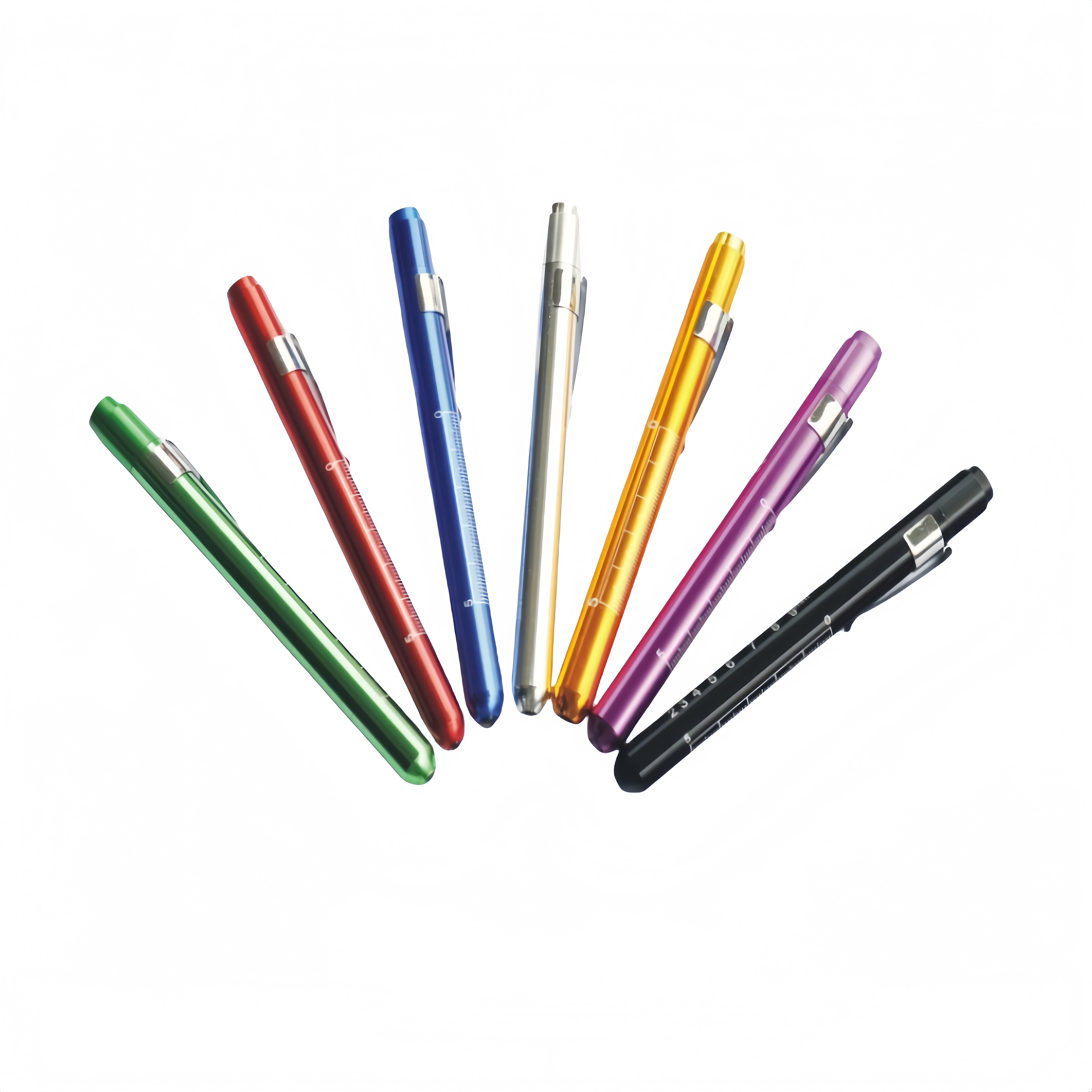 Multi - Colored, Reusable Aluminum Alloy Led Pupillary Penlight Set For Medical Check & Teaching