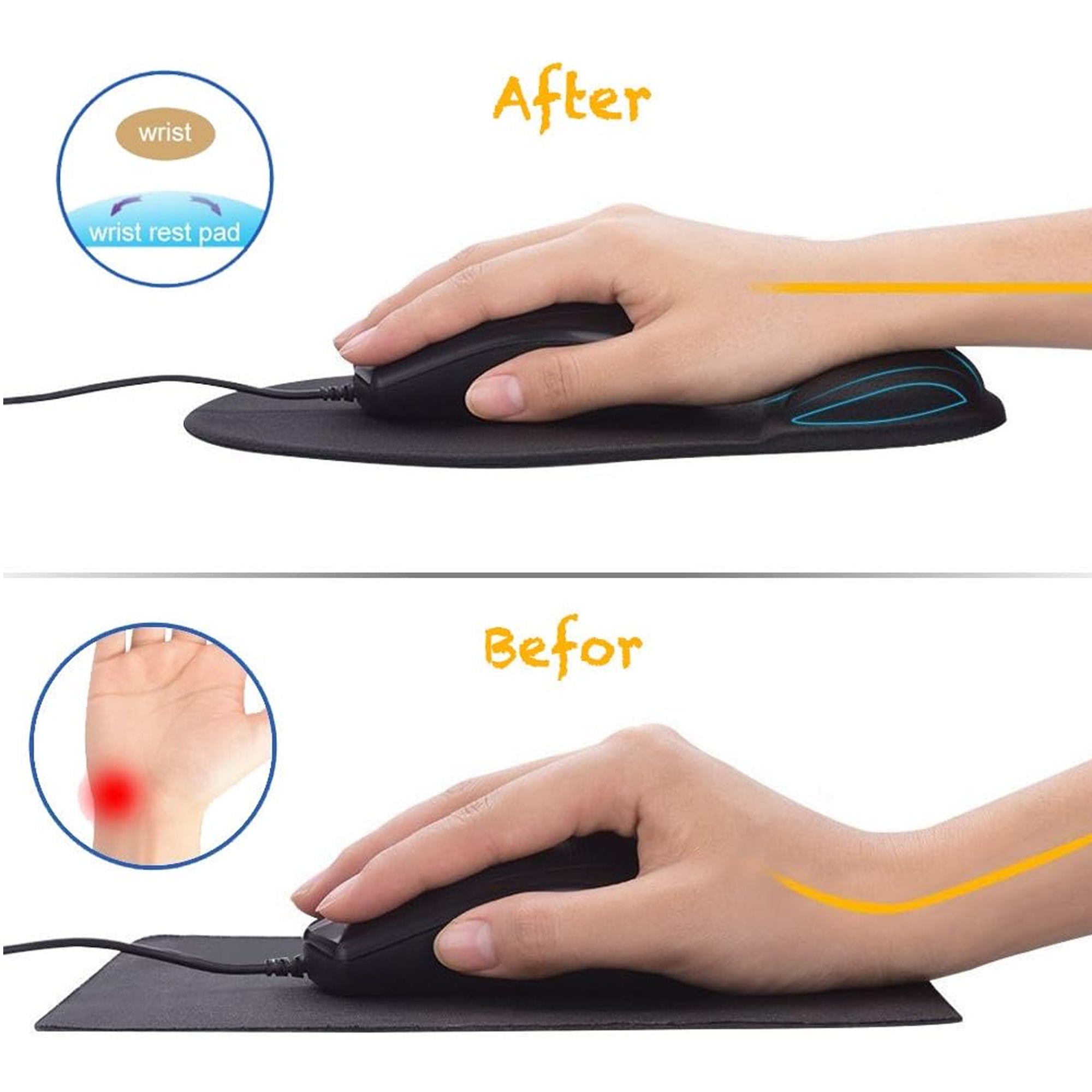 Office Mousepad With Gel Wrist Support