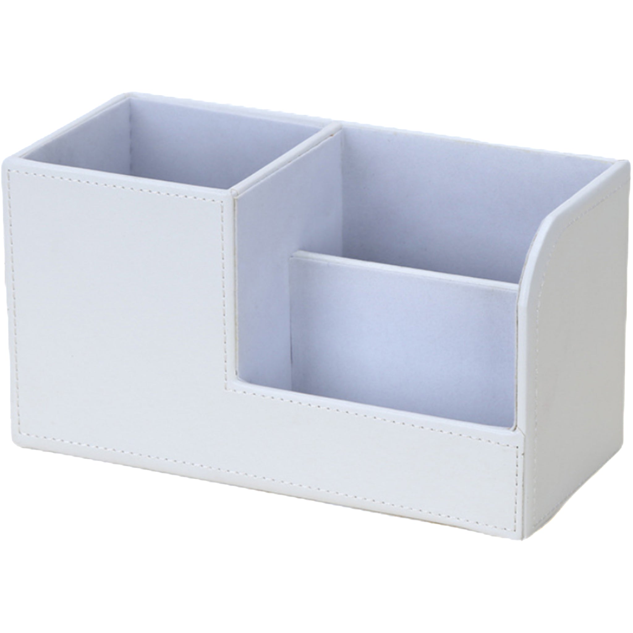 Multi-compartment Leather Desktop Storage Box