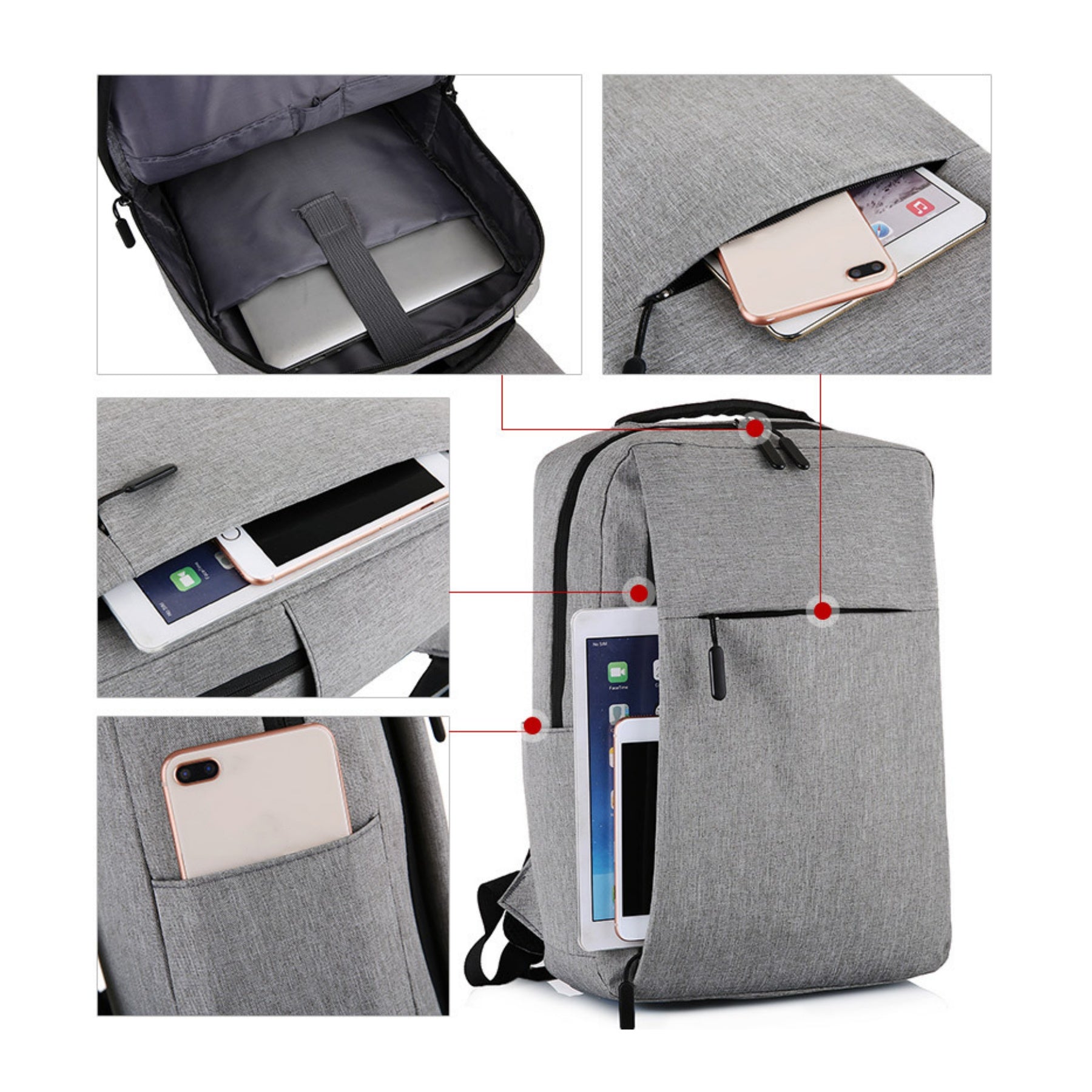 Travel Laptop Backpack with USB Charging Port