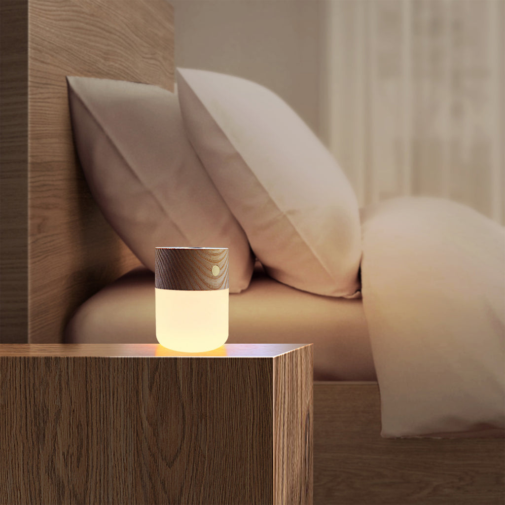Wood Brass Heated Aromatherapy Led Light Lamp