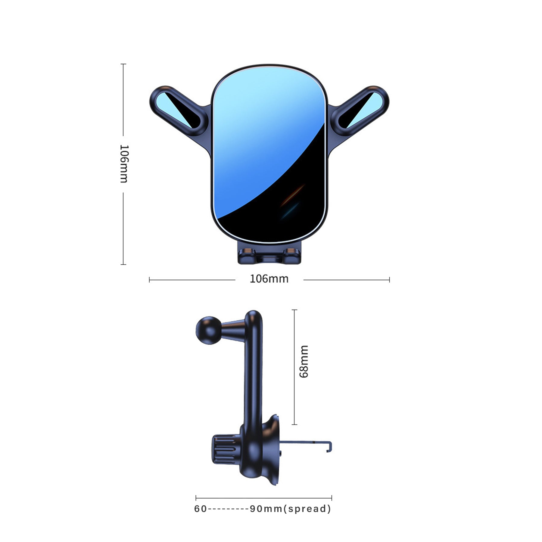 Mirror Car Air Vent Stand Phone Holder With Extended Hook