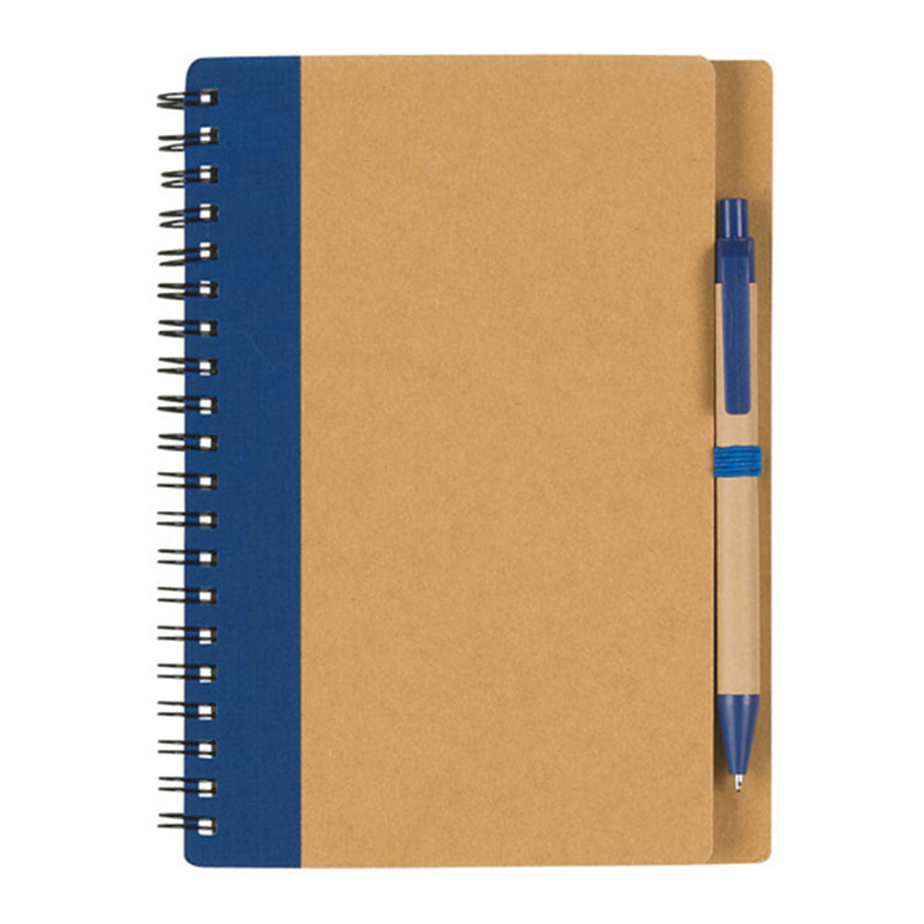 Eco-Friendly Spiral Notebook With Pen – Recycled Kraft Cover