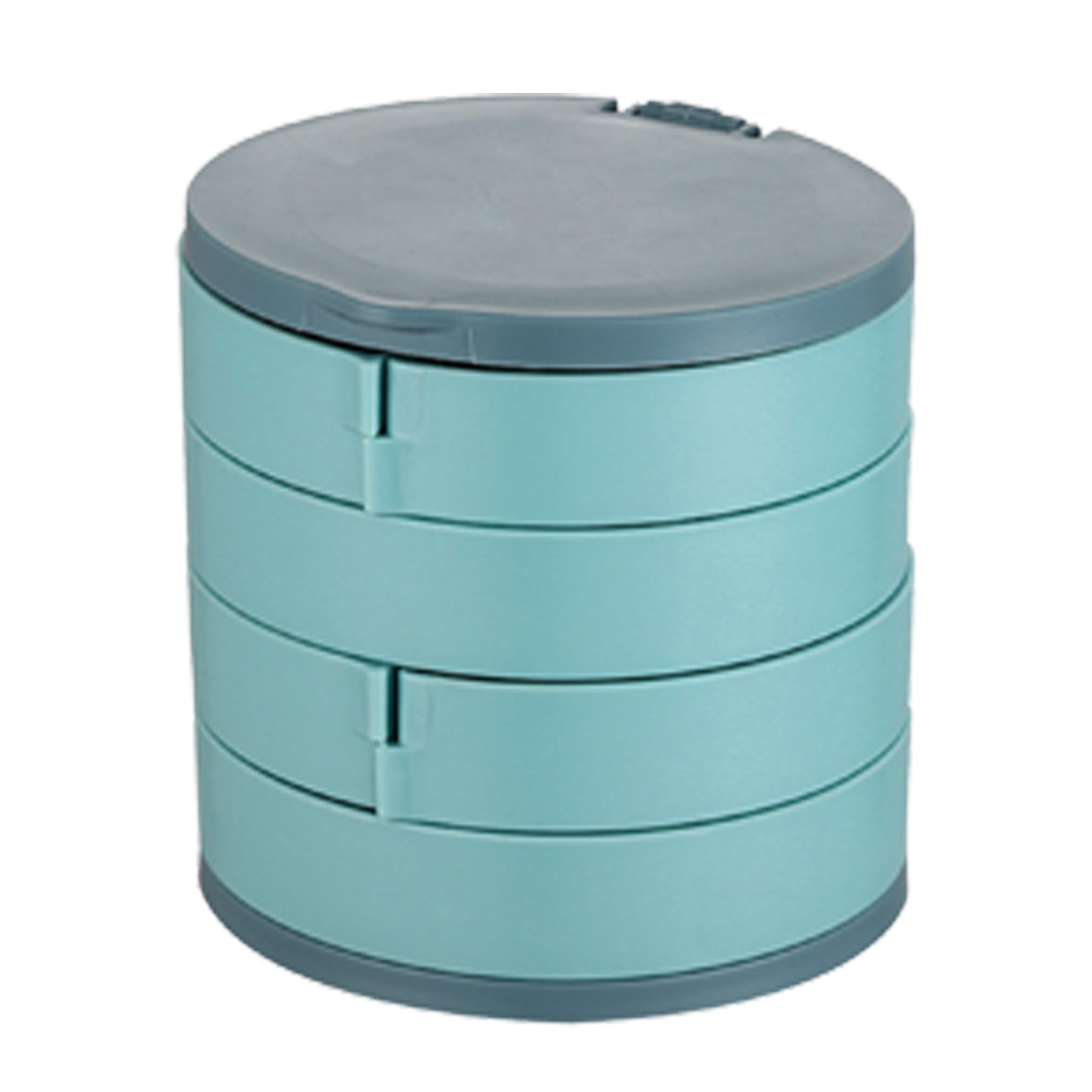 4 Layer Rotating Plastic Jewelry Box With Mirror