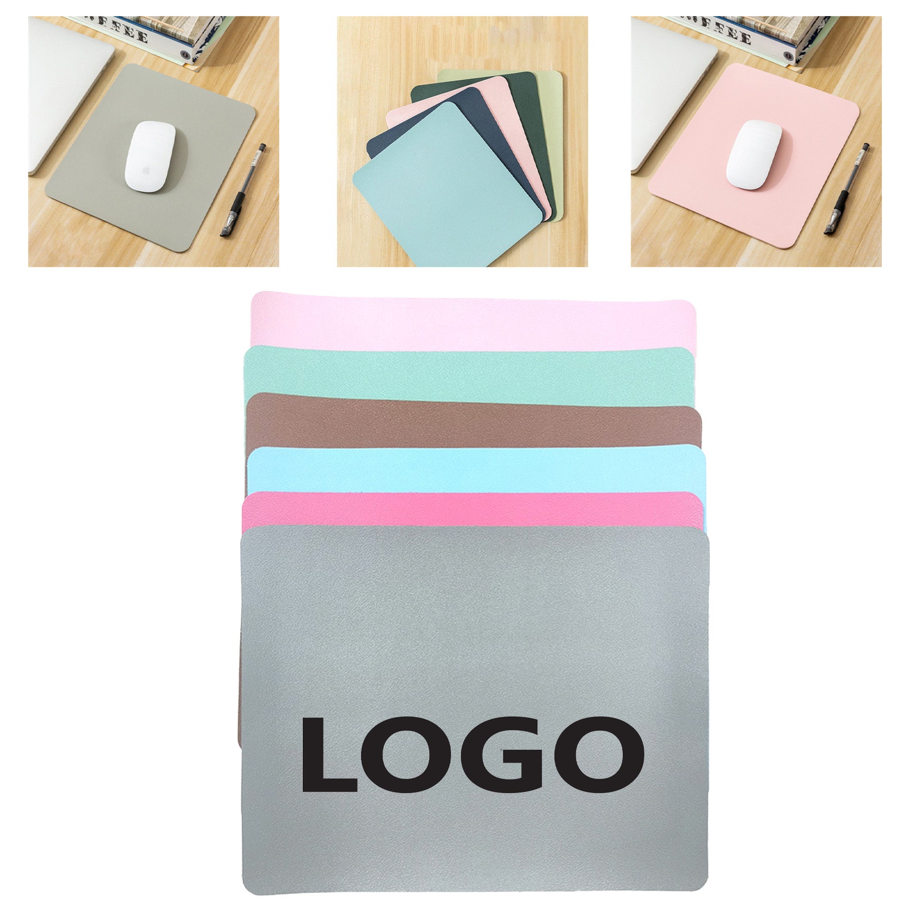 Solid Color Leather Desk Mat