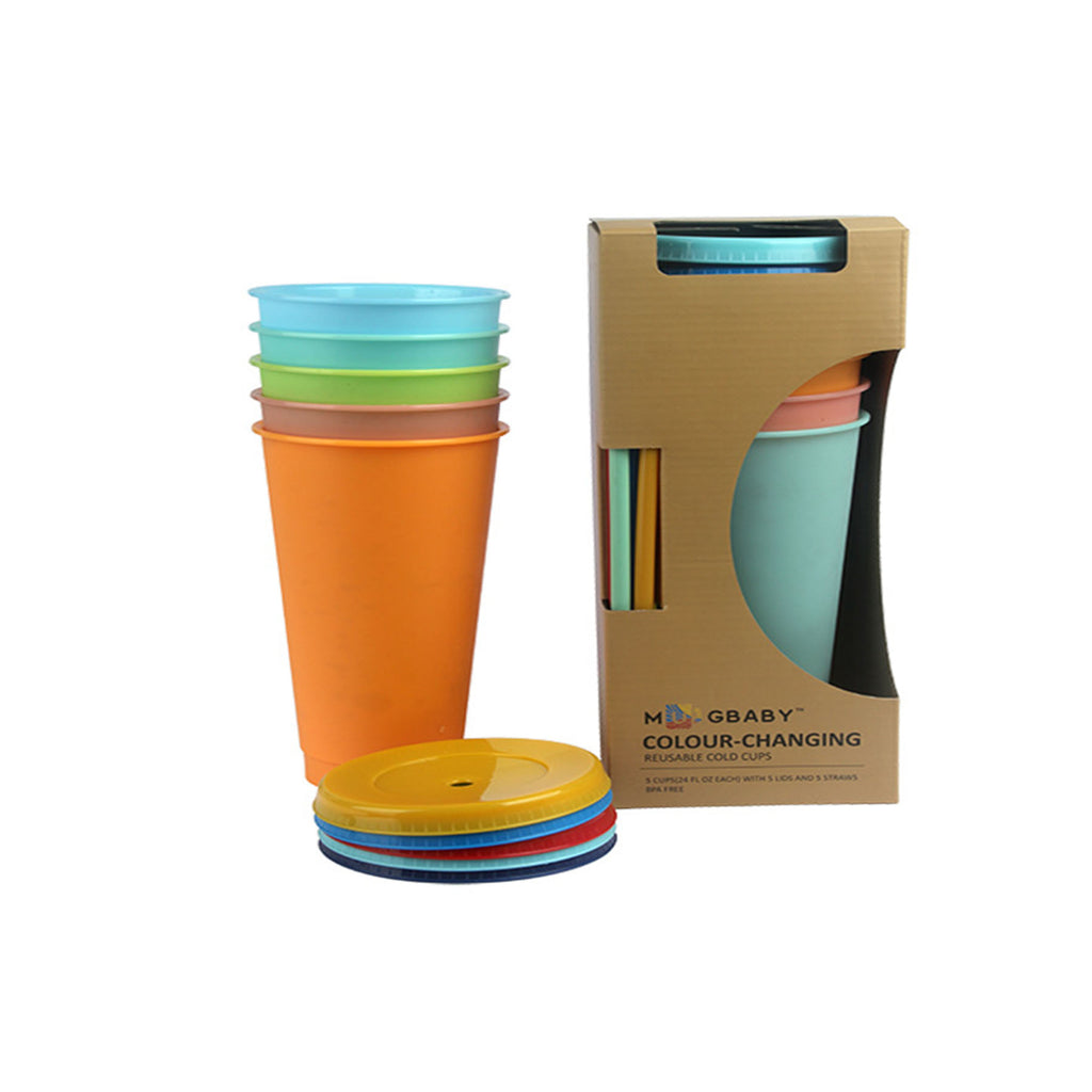 Color Changing Cold Cups With Lids And Straws For Kids