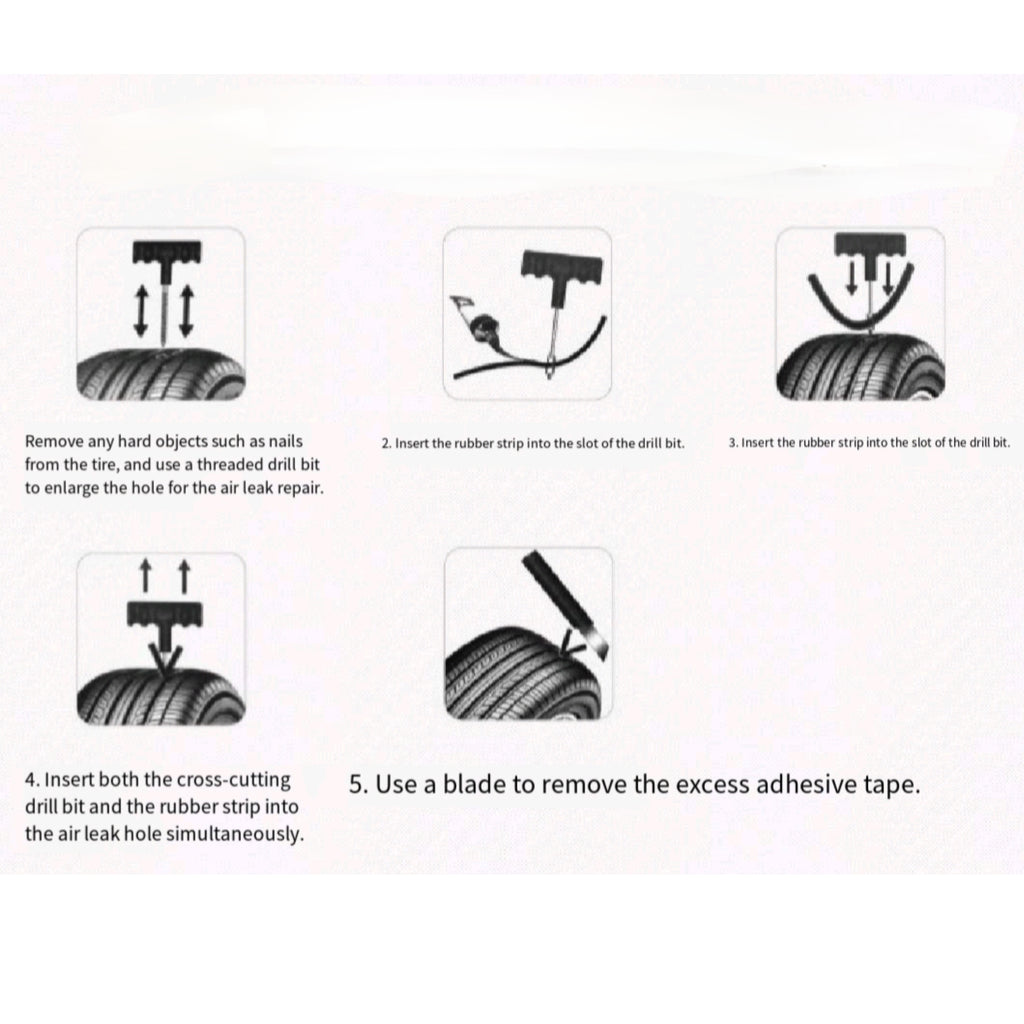 Tubeless Tire Repair Kit Reamer Strings Emergency Universal