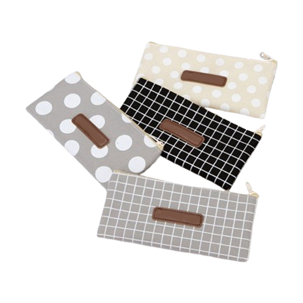 Patterned Canvas Zipper Pencil Pouch