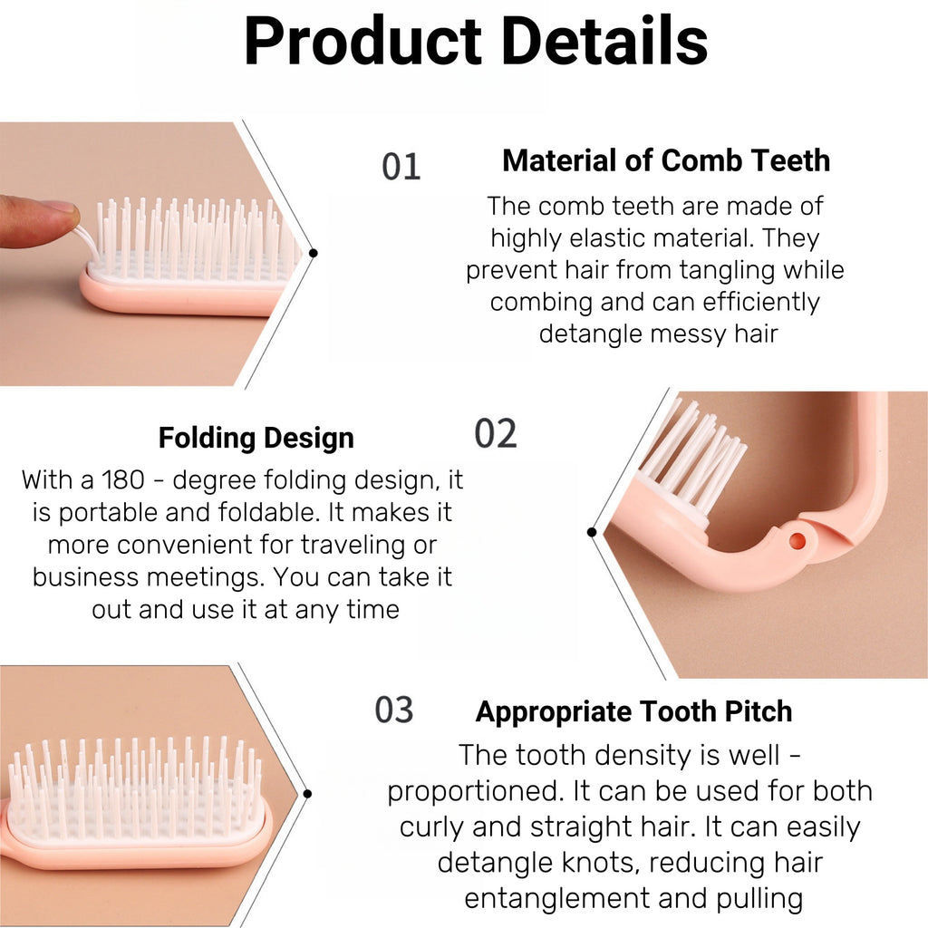 Portable Folding Comb With Soft Teeth