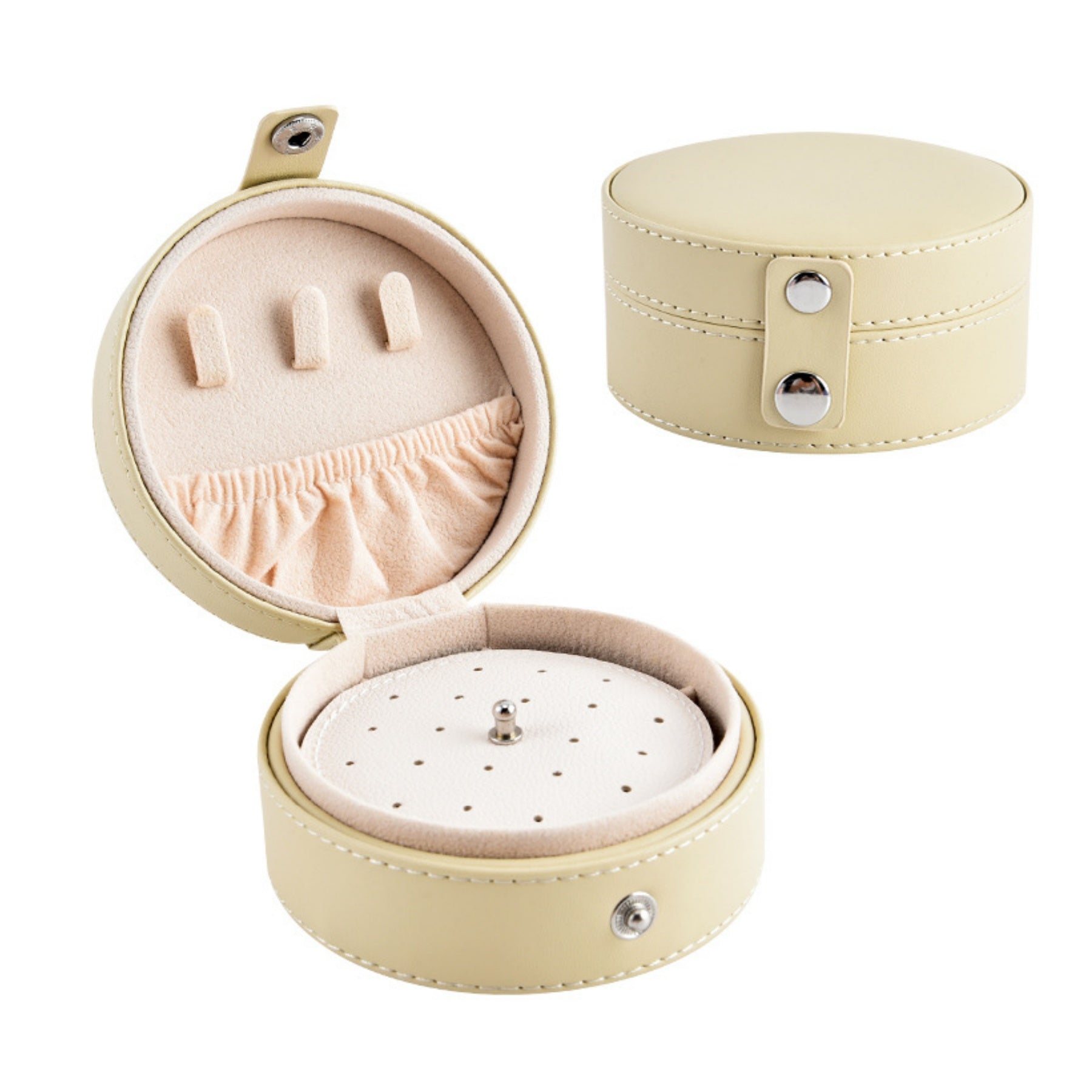 Portable Round Jewelry Box