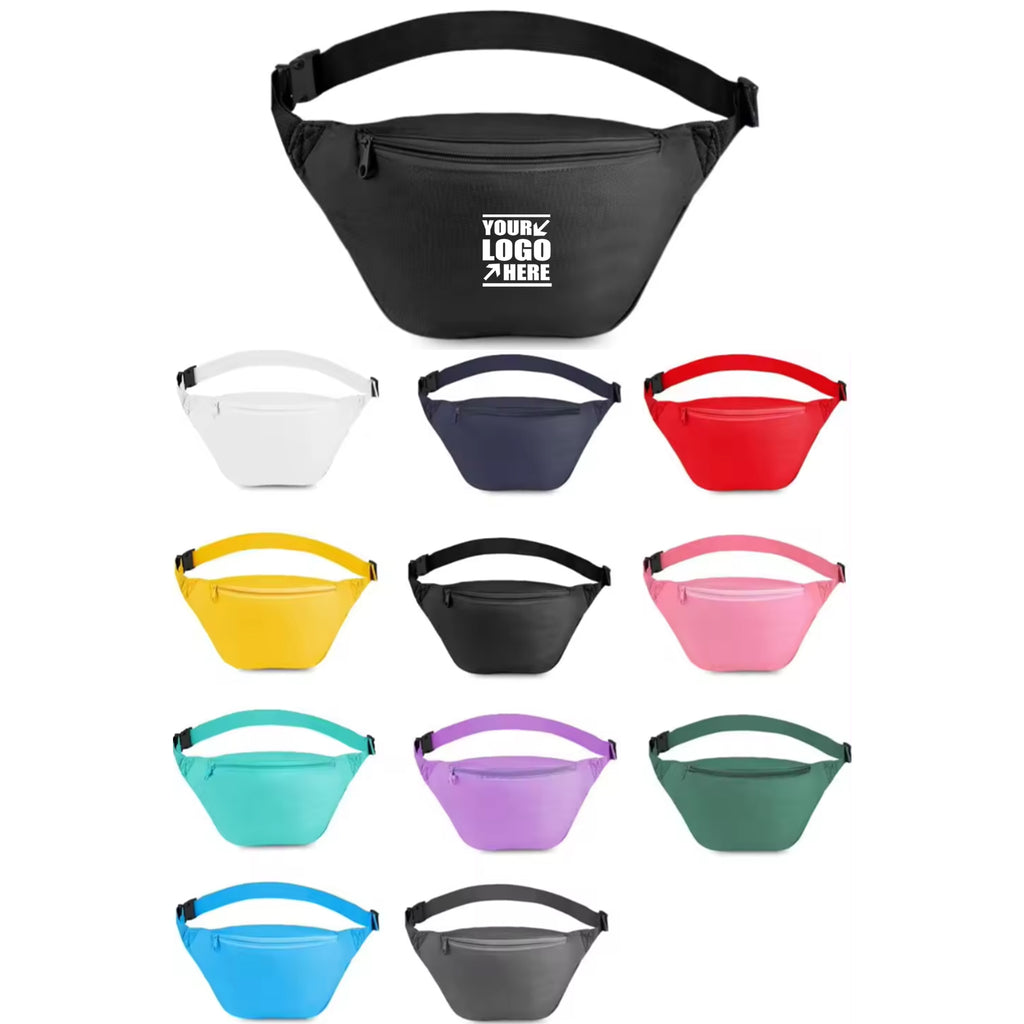Reinforced 2 Zipper Canvas Crossbody Fanny Pack