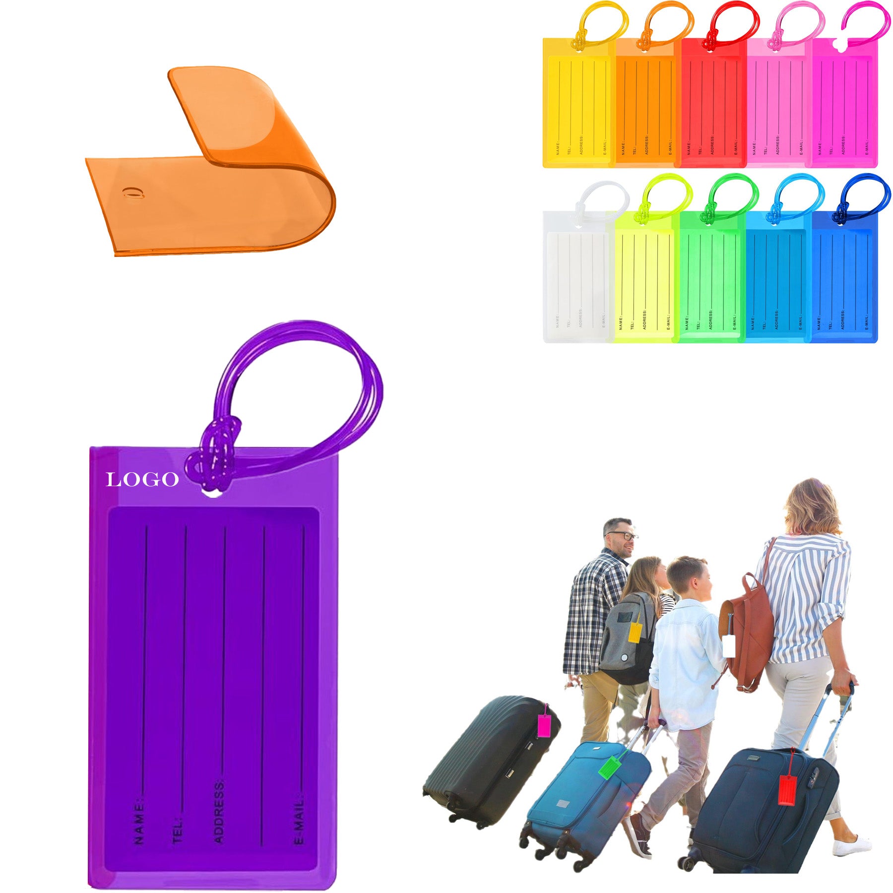 Colored Plastic PVC Luggage Tag