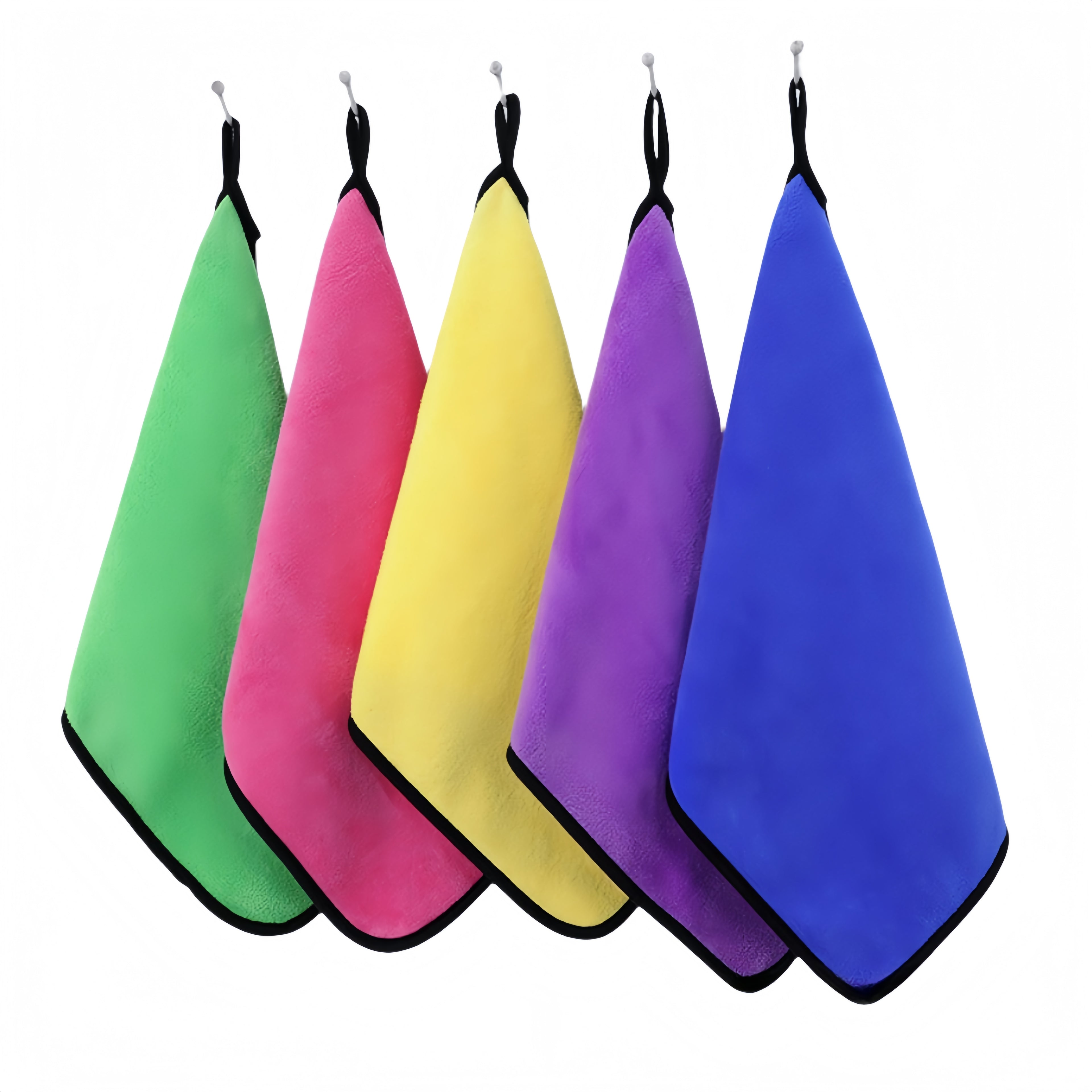High-Density Coral Fleece Double-Sided Square Hanging Towel