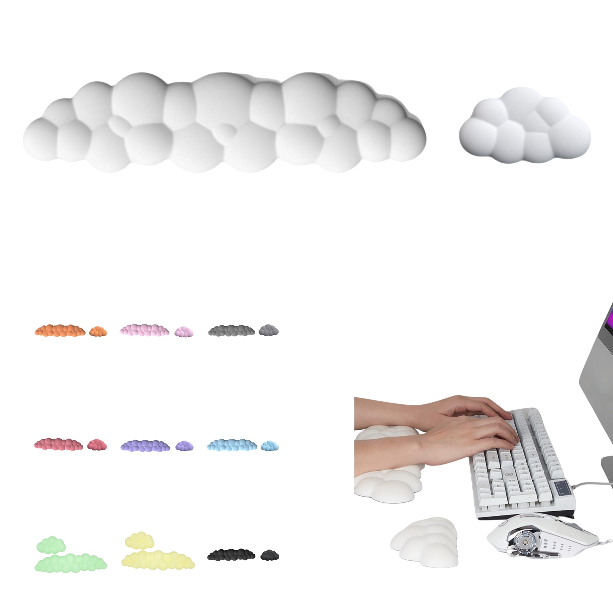 Large Memory Foam Wrist Rest Ergonomic Non Slip Cloud Pad