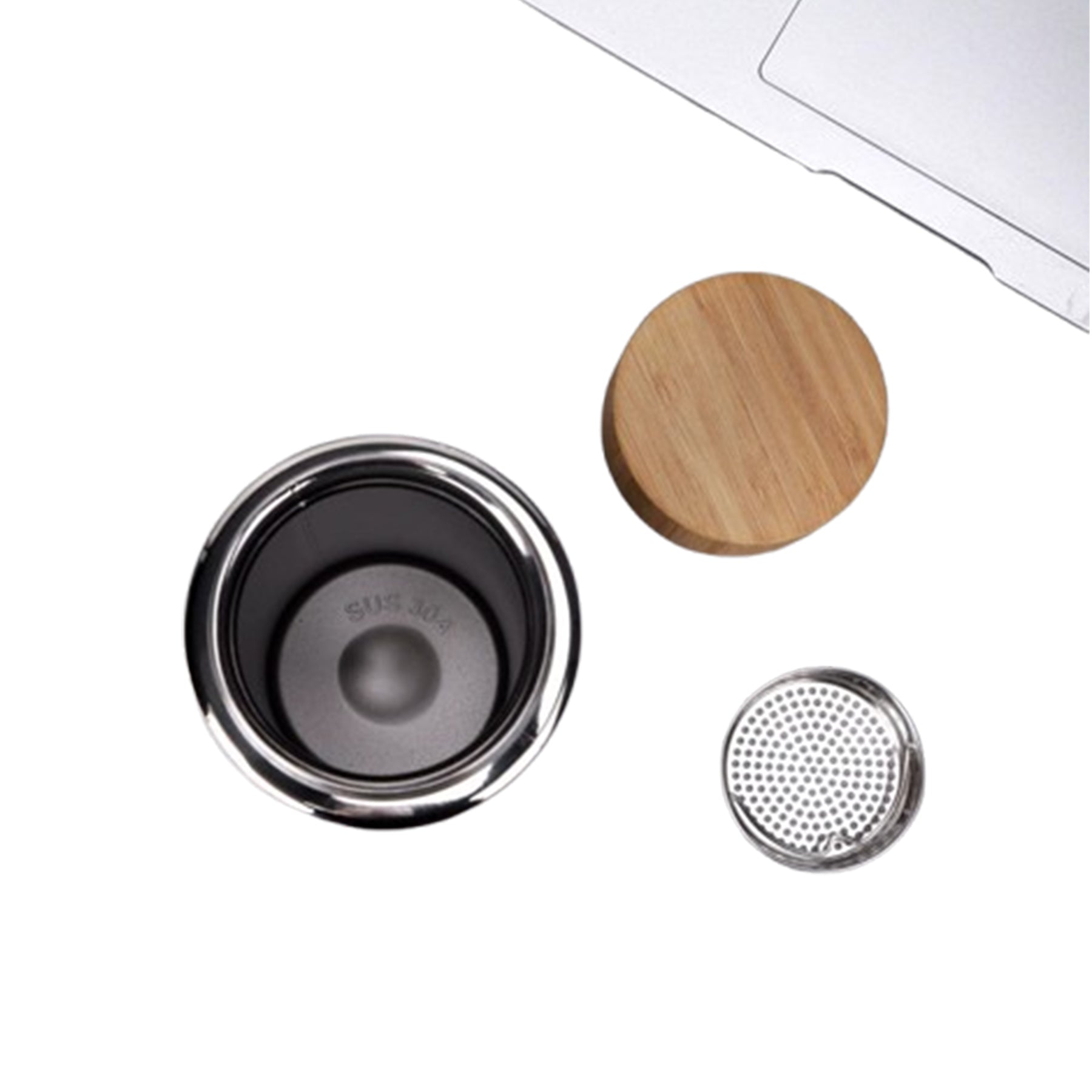 15 Oz Bamboo Stainless Steel Insulated Cup