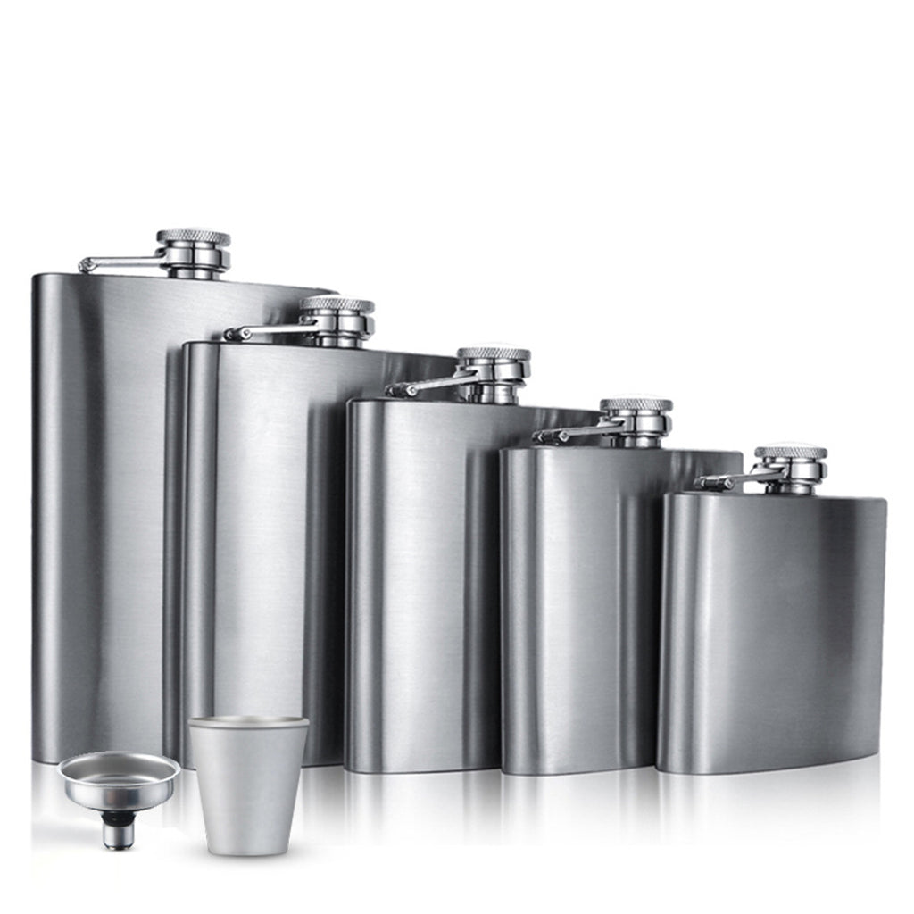 Stainless Steel Natural Color Hip Flask