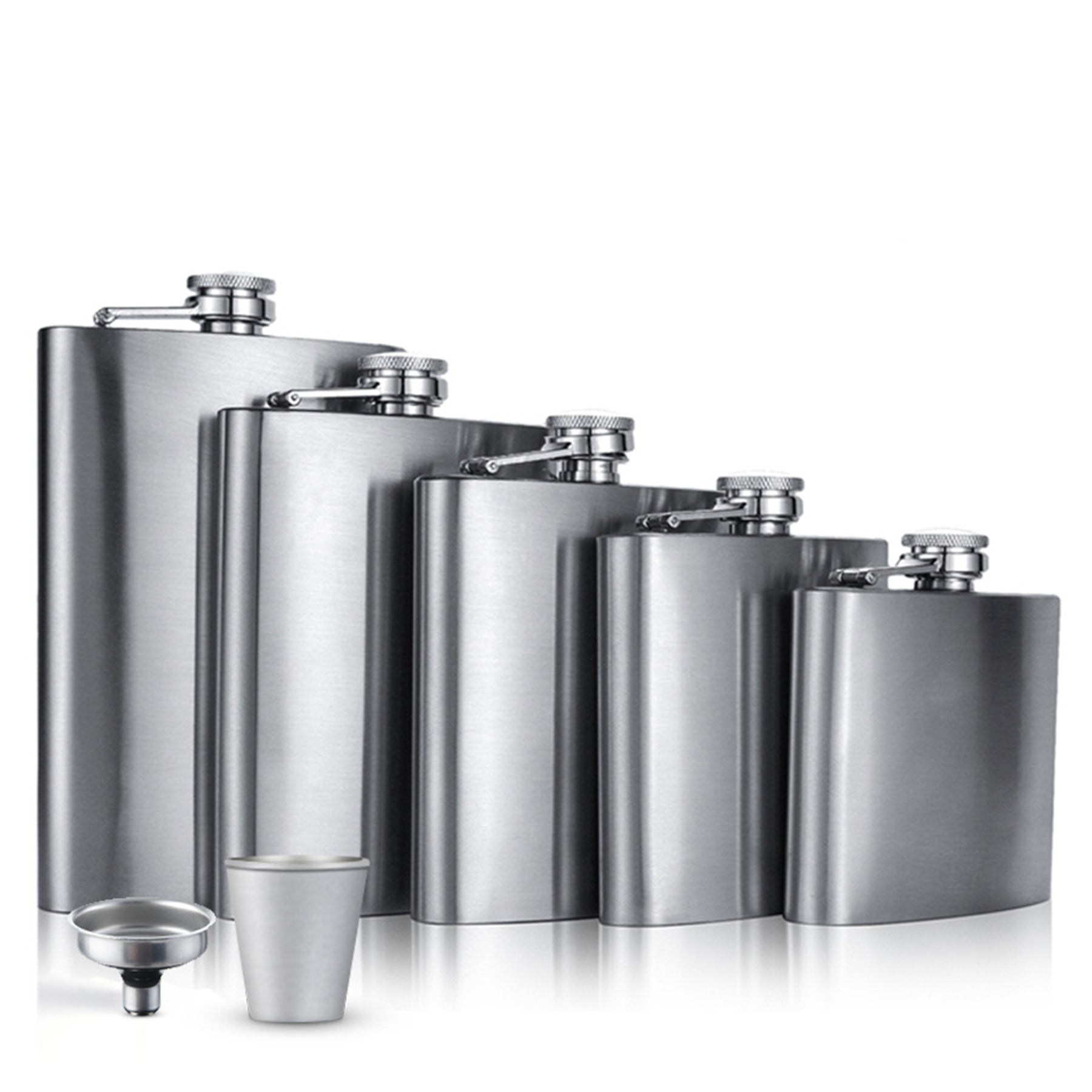 Stainless Steel Natural Color Hip Flask