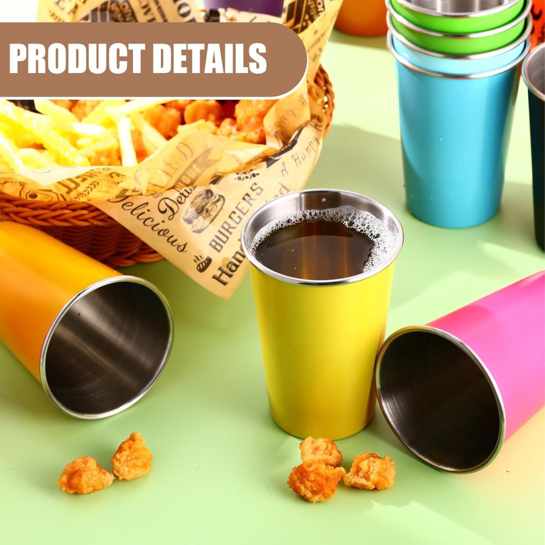Stainless Steel Anti-Drop Stackable Drinking Cup