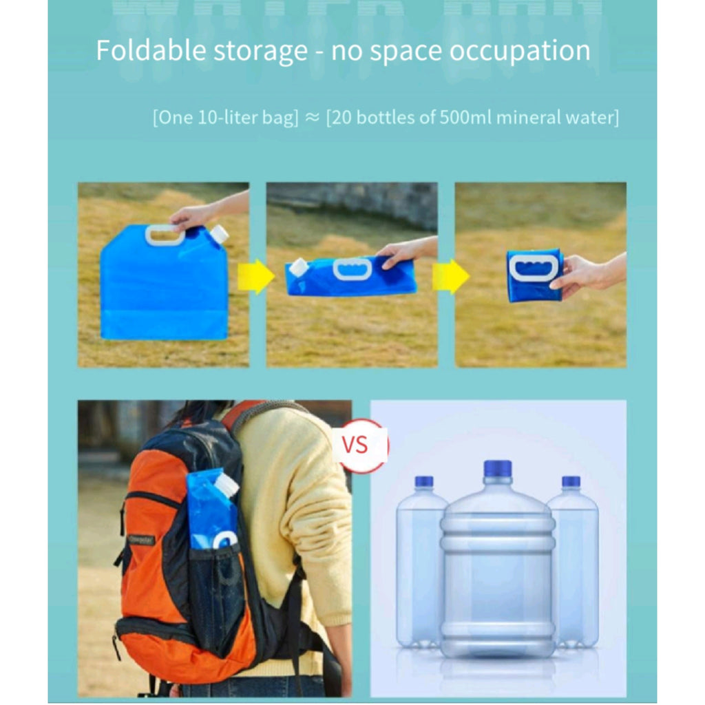 Collapsible 10L Water Bag Camping Faucet For Rv Hiking