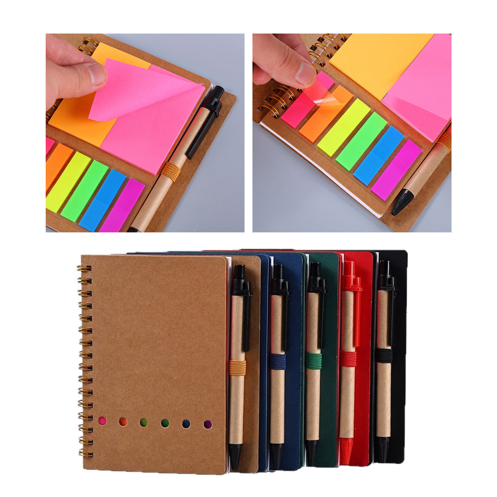 Spiral Kraft Paper Sticky Notes Notebook
