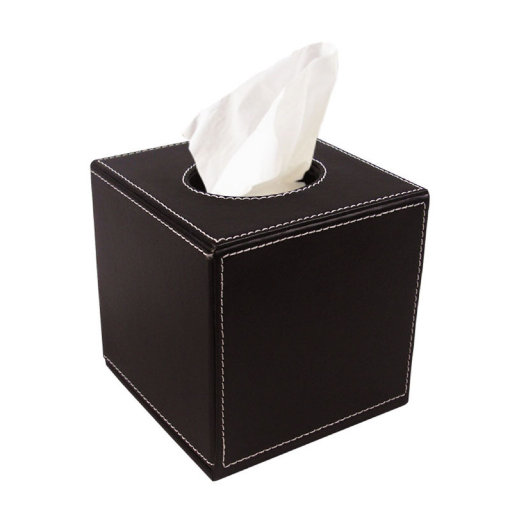 Square Leather Tissue Box