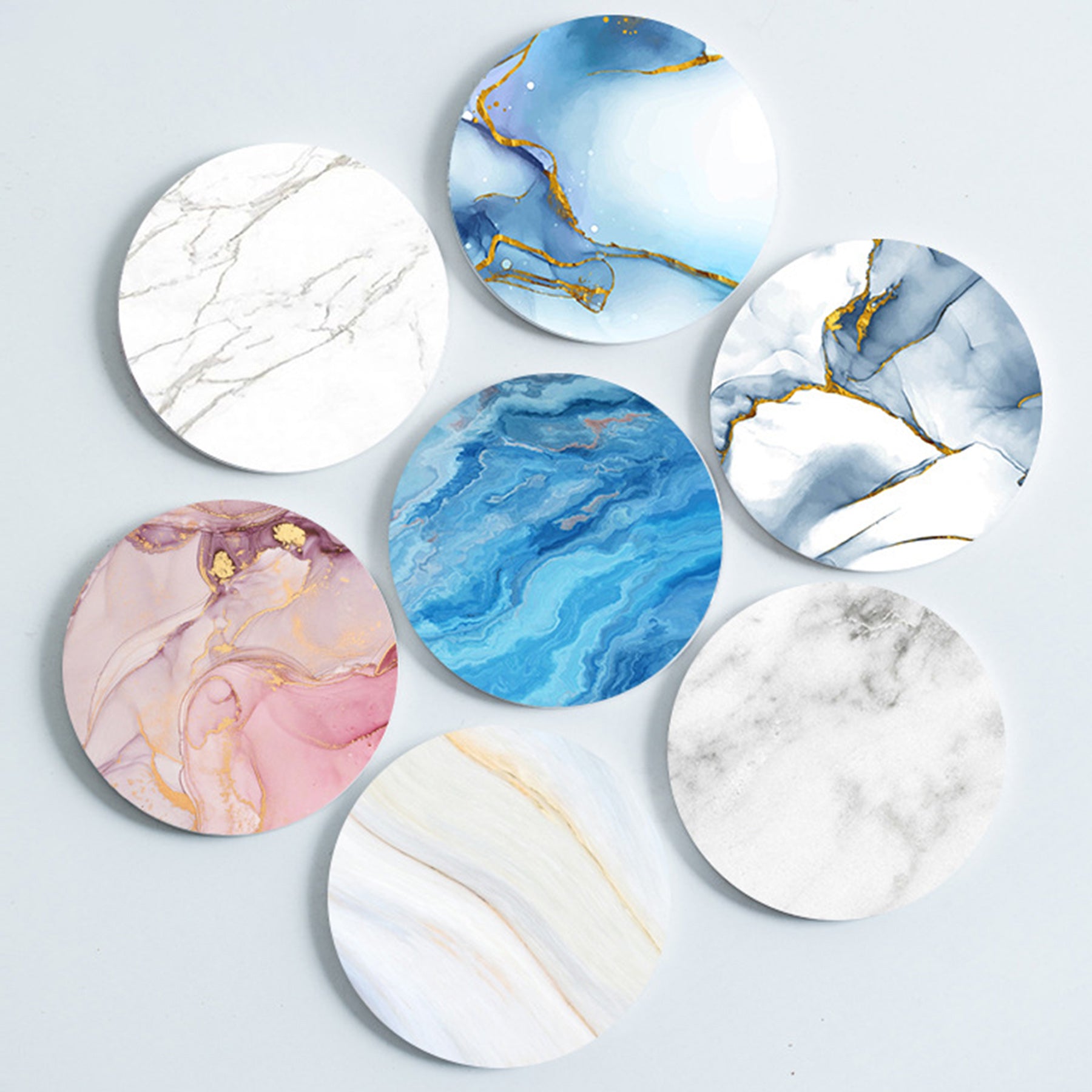 Marble Style Ceramic Drink Coaster For Tabletop Protection