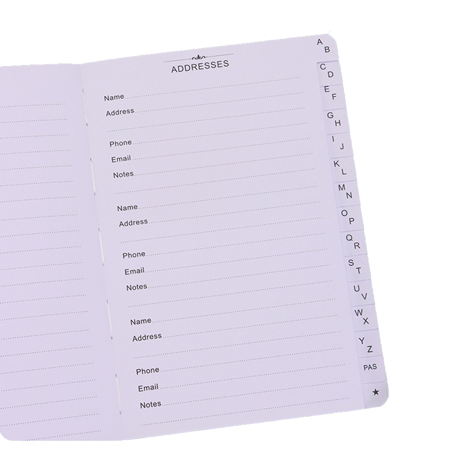 Bound Notebook English Address Book