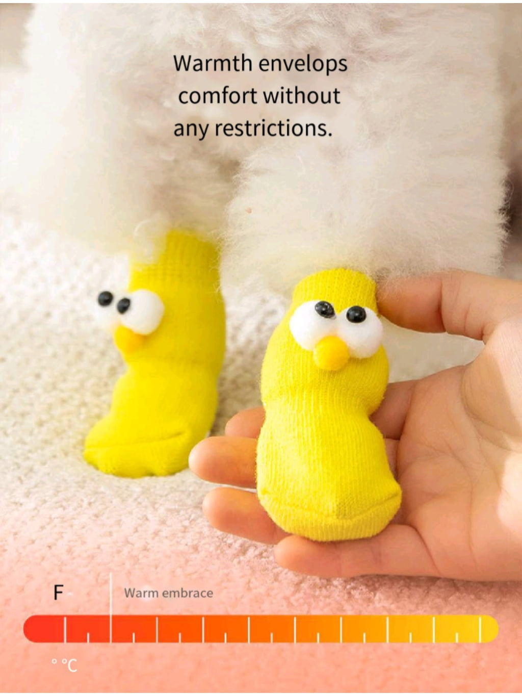 Hypoallergenic Non Slip Dog Socks With Cute Cartoon Eyes