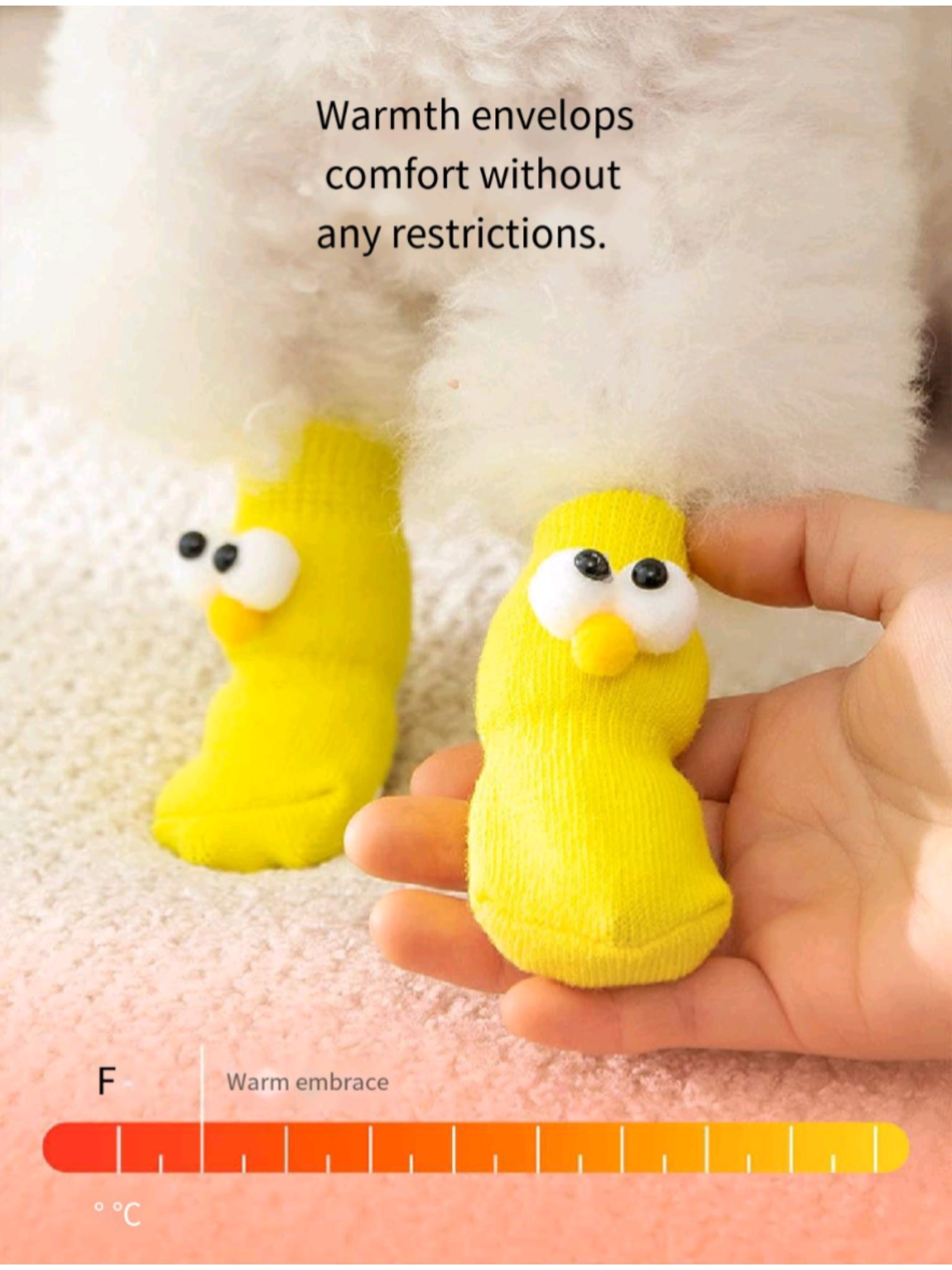 Hypoallergenic Non Slip Dog Socks With Cute Cartoon Eyes