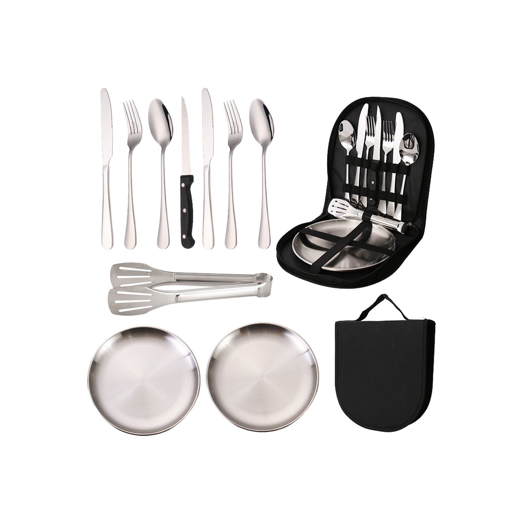 Outdoor Camping Silverware Set Flatware Organizer Cutlery Picnic Set