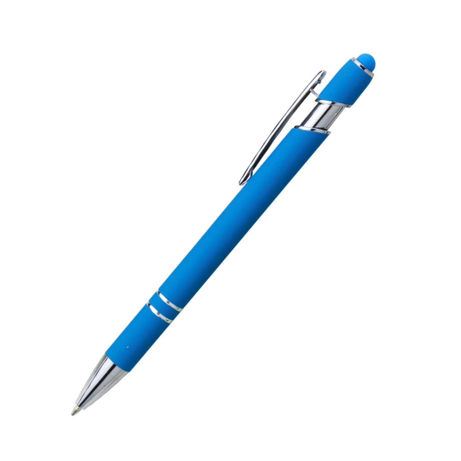 Rubber Soft Touch Ballpoint Pen With Stylus Tip