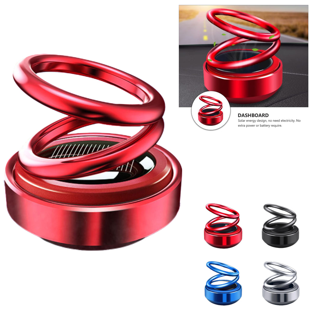 Solar - Powered Double - Ring Floating Car Ornament