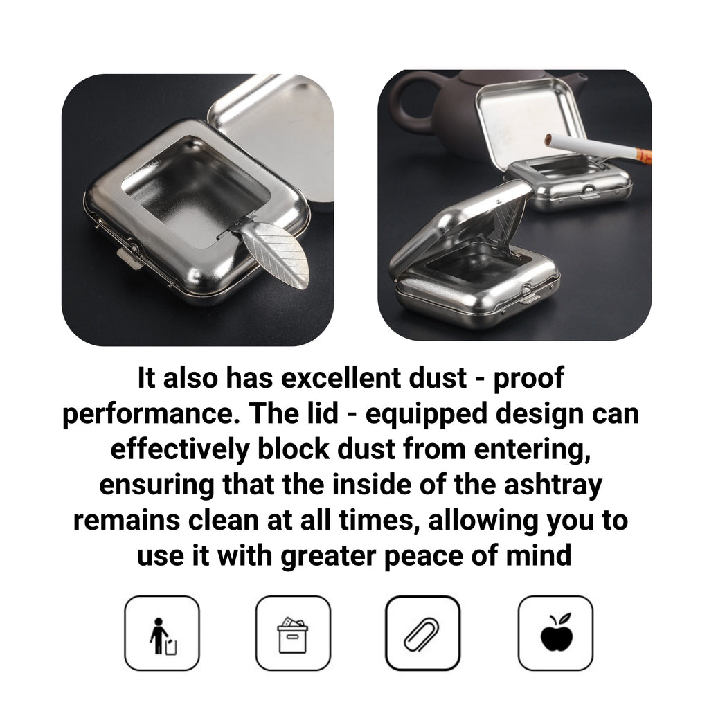 Portable Stainless Steelashtray With Lid