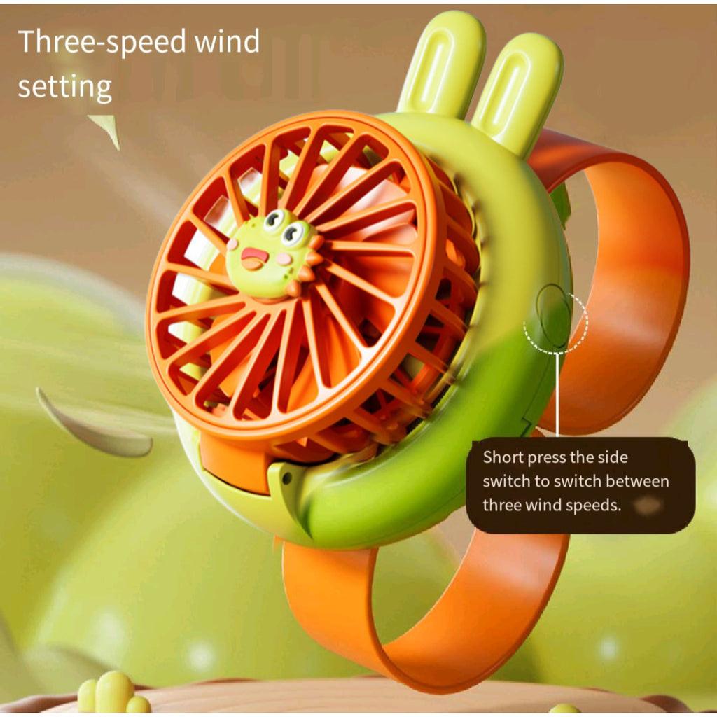 Mini Handheld Fan Kids Toy Watch USB Rechargeable