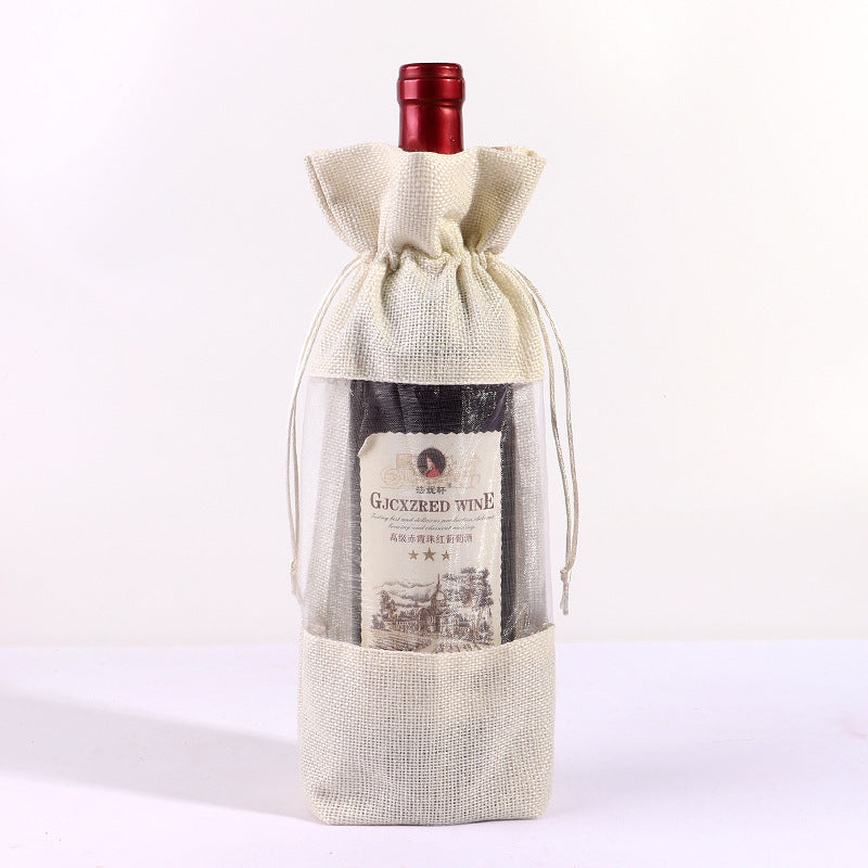 Sheer Window Organza Hessian Drawstring Gift Bags