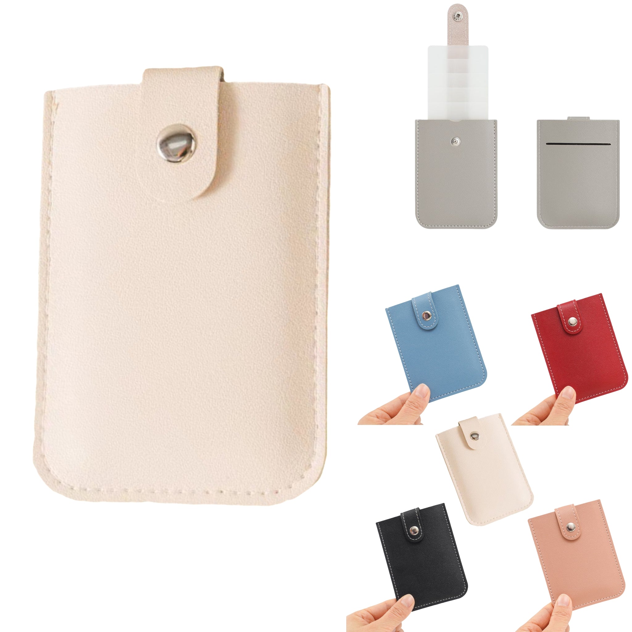 Faux Leather Pull Out Multi Slot Commute Card Holder