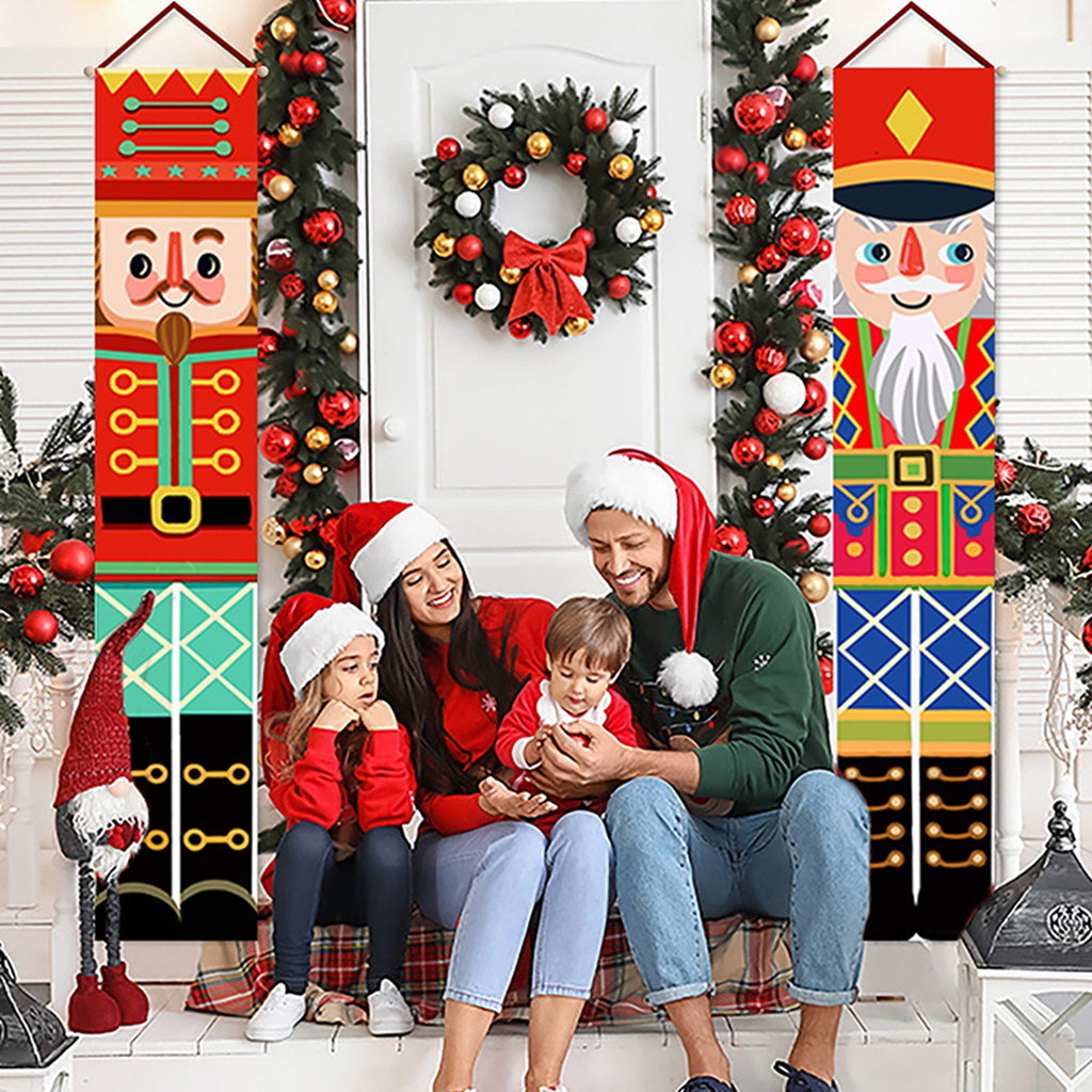 Christmas Door Decorations Xmas Porch Banner Hanging Banners Couplet