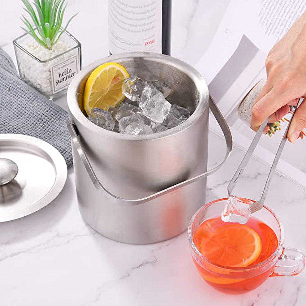 Double-Wall Stainless Steel Insulated Ice Bucket