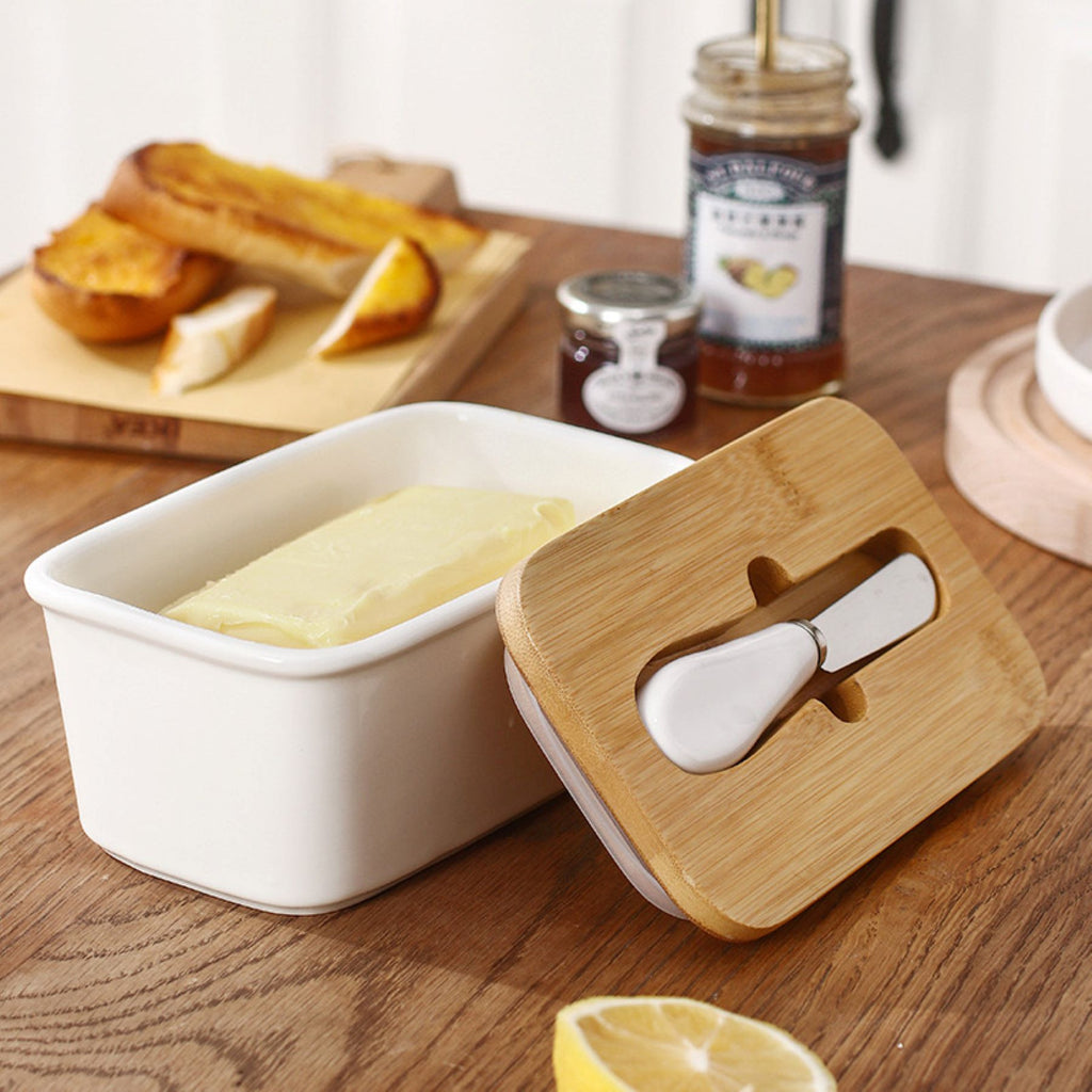 Ceramic Butter Storage Box (With A Butter Knife)
