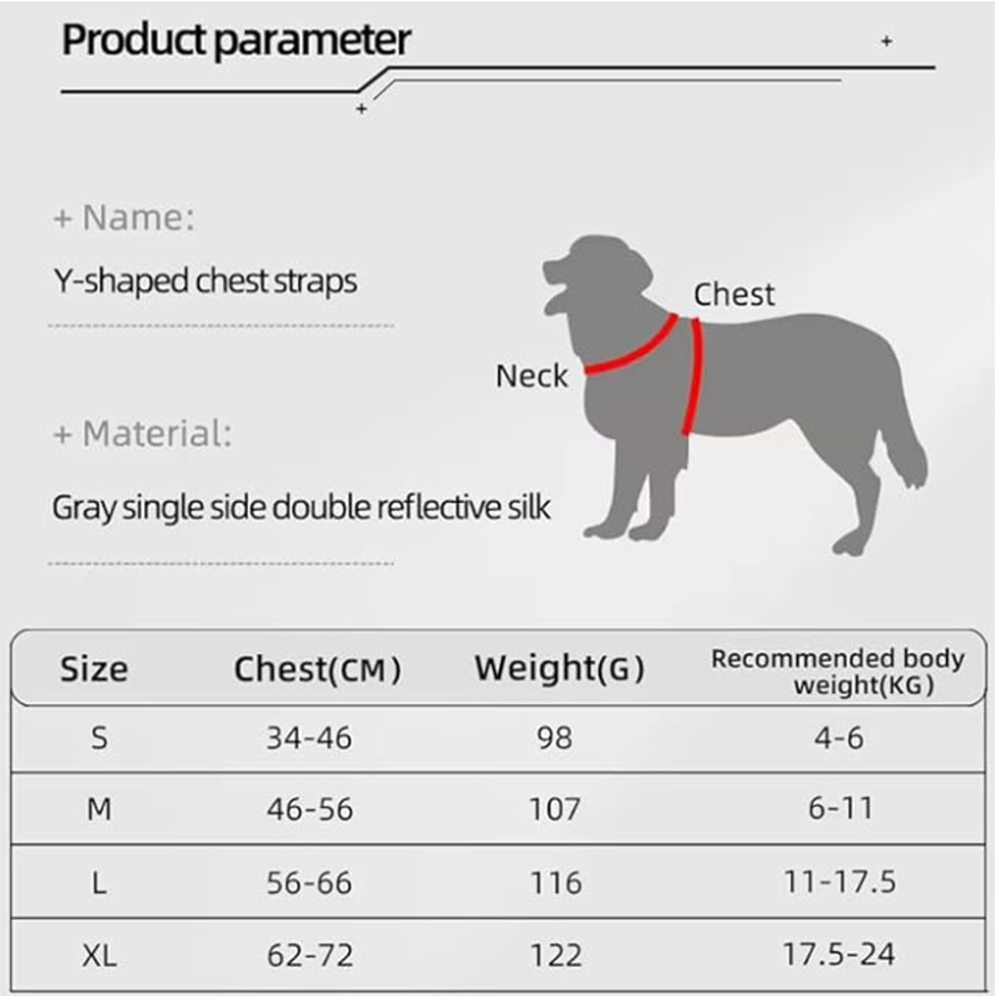 Dog Y Chest Strap Breathable Comfortable Thick Style