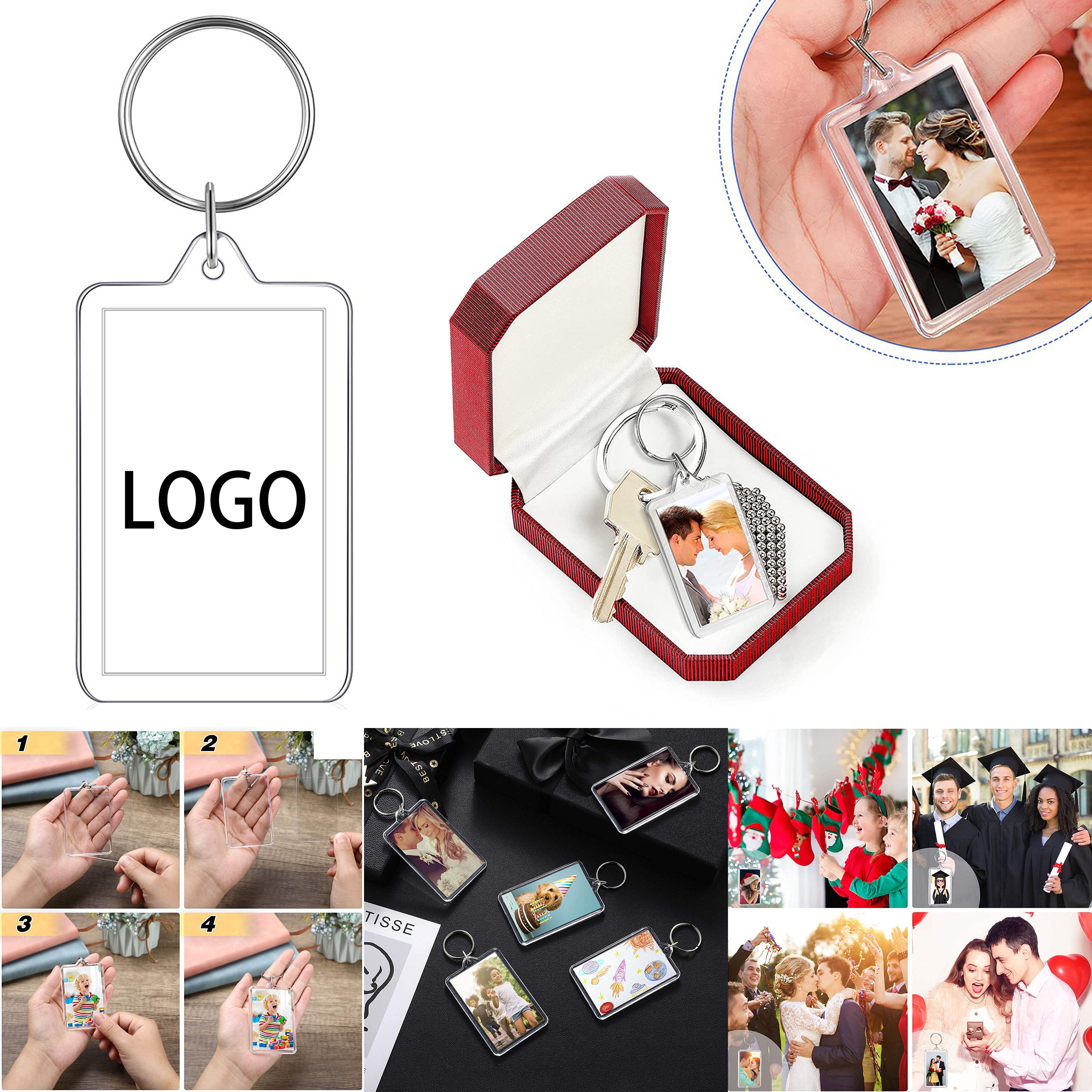 Customizable Photo Frame Keychain Keepsake